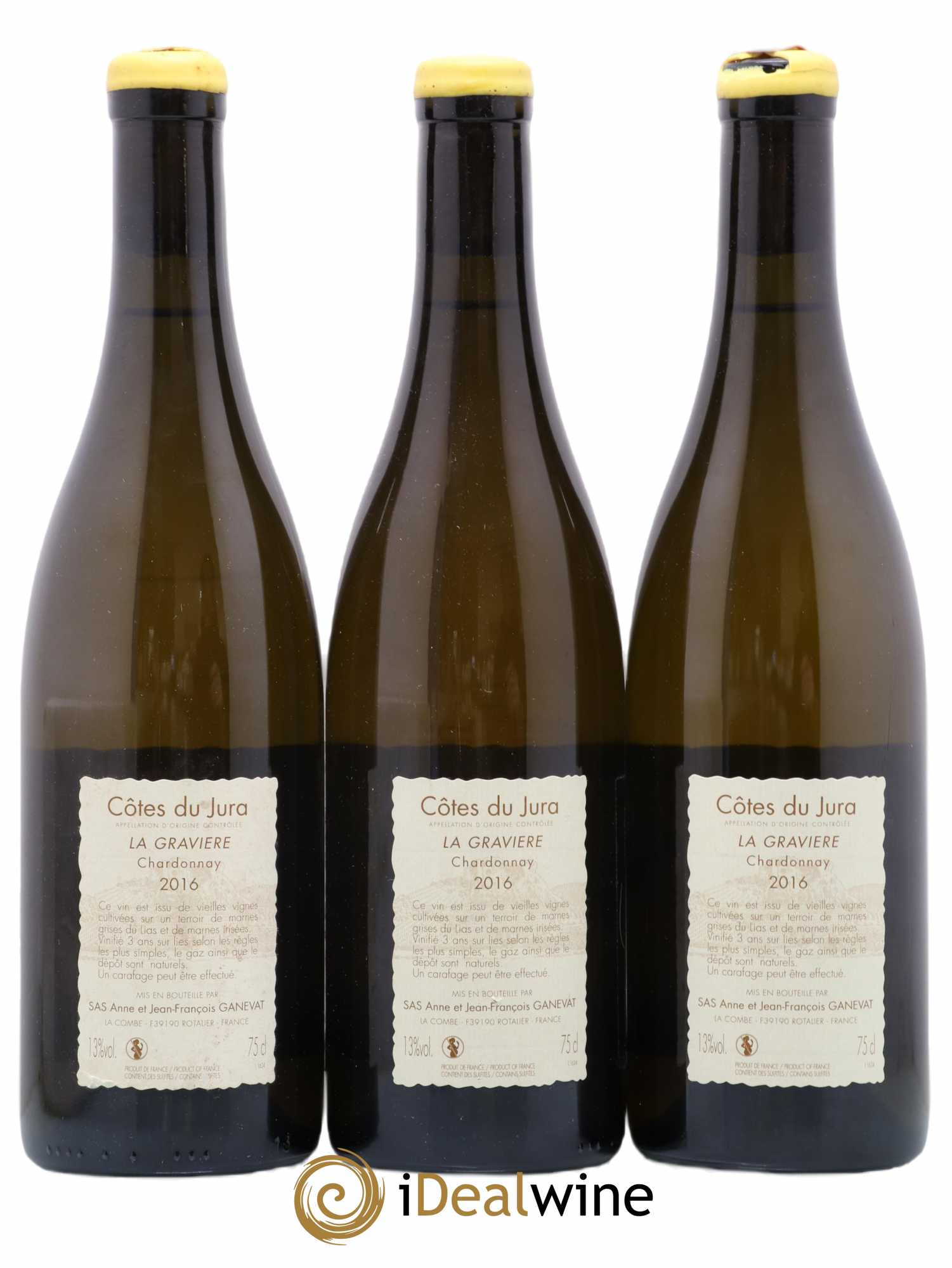 Côtes du Jura La Gravière Anne et Jean François Ganevat 2016 - Lot de 3 bouteilles - 1