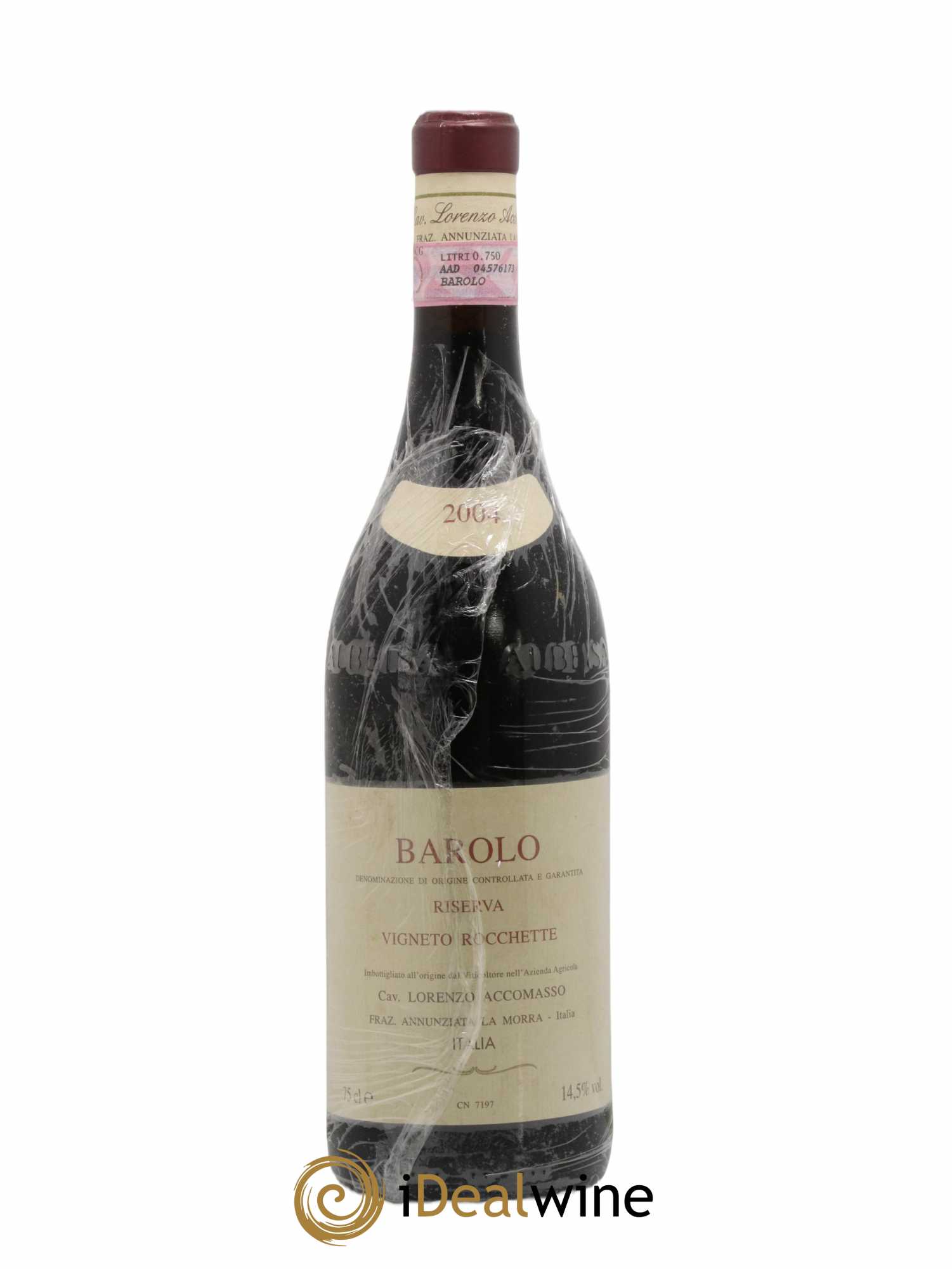 Barolo DOCG Riserva Vigneto Rocchette Lorenzo Accomasso 2004 - Lot of 1 bottle - 0