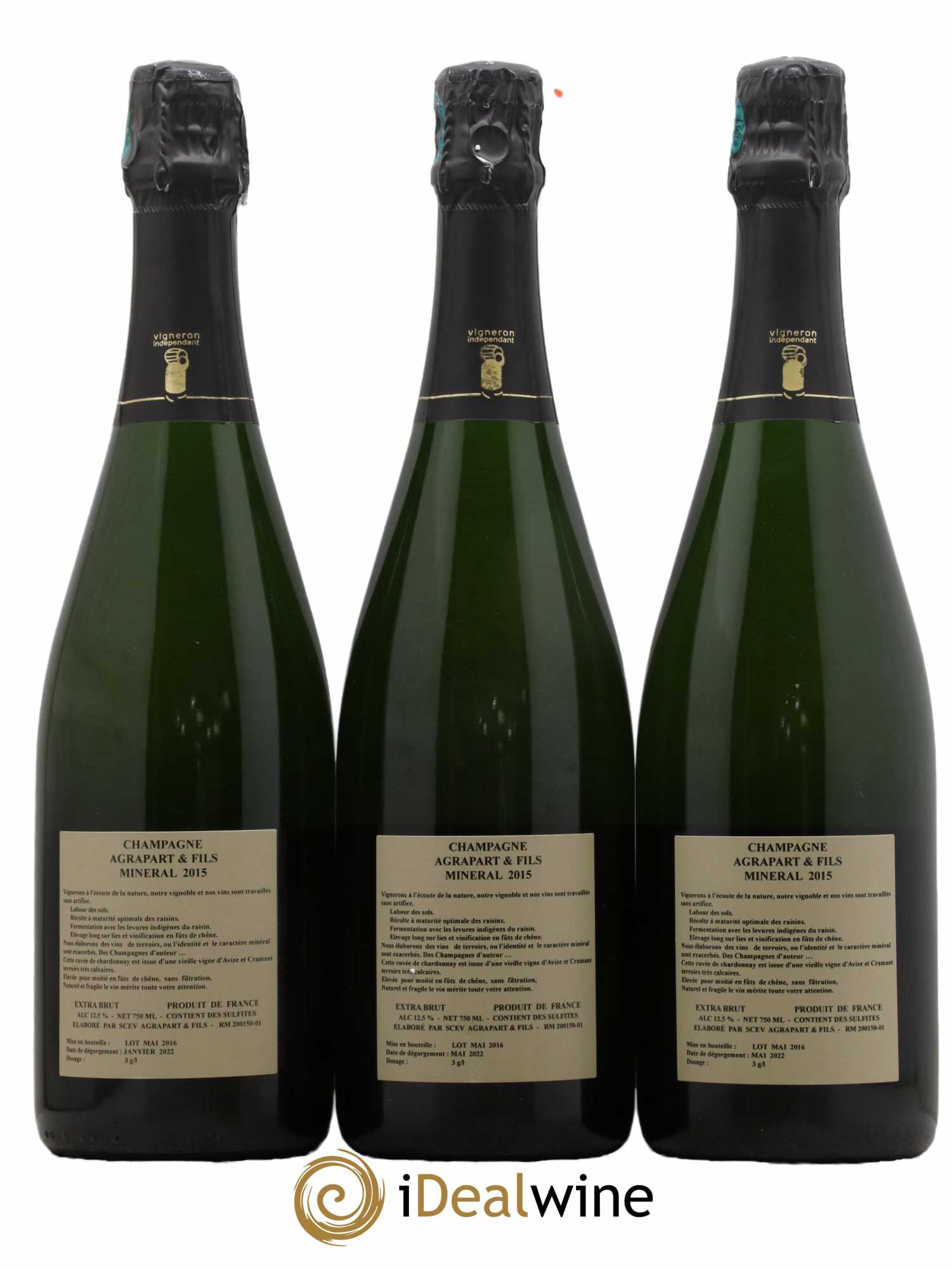 Minéral Blanc de Blancs Extra-Brut Agrapart & Fils 2015 - Lot de 3 bouteilles - 1