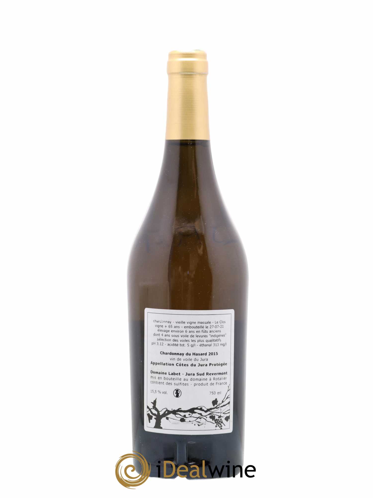 Côtes du Jura Vin de voile Chardonnay du Hasard Romain - Julien - Charline Labet 2015 - Lot de 1 bouteille - 1