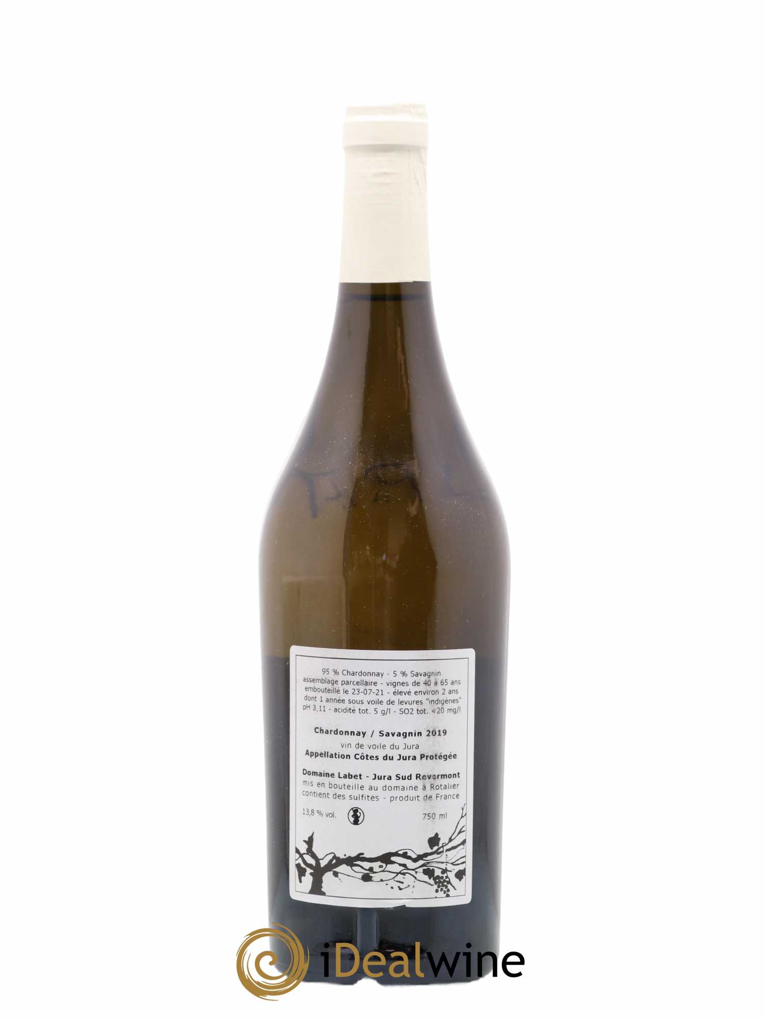 Côtes du Jura Vin de Voile Chardonnay-Savagnin cuvée de garde Romain - Julien - Charline Labet 2019 - Lot de 1 bouteille - 1