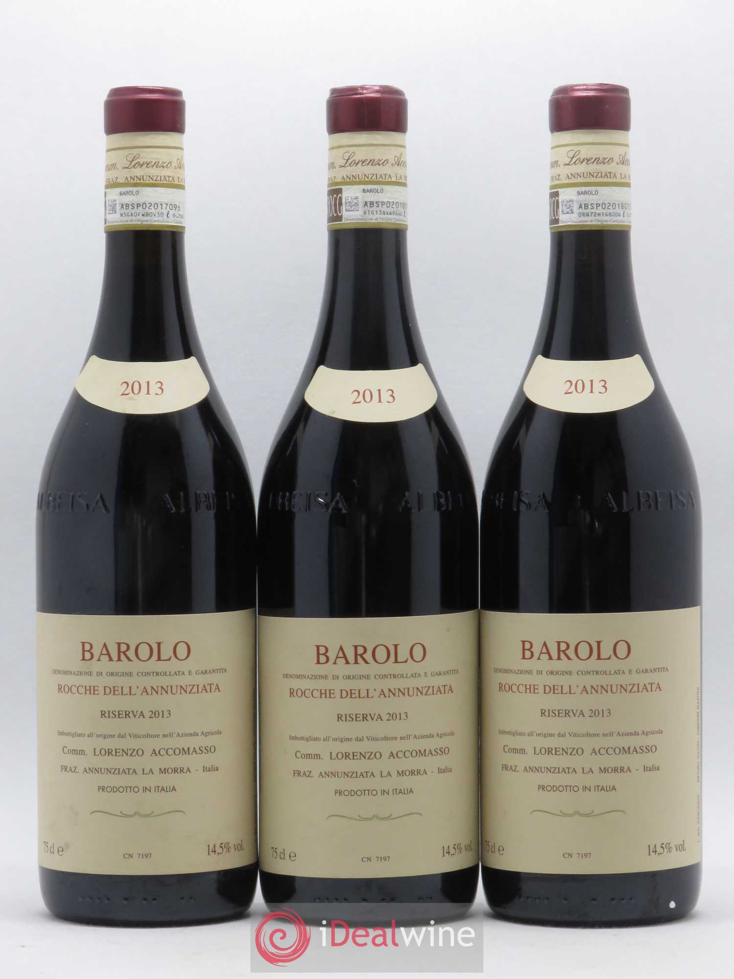 Barolo Roche dell'Annunziata Lorenzo Accomasso 2013 - Posten von 3 Flaschen - 0
