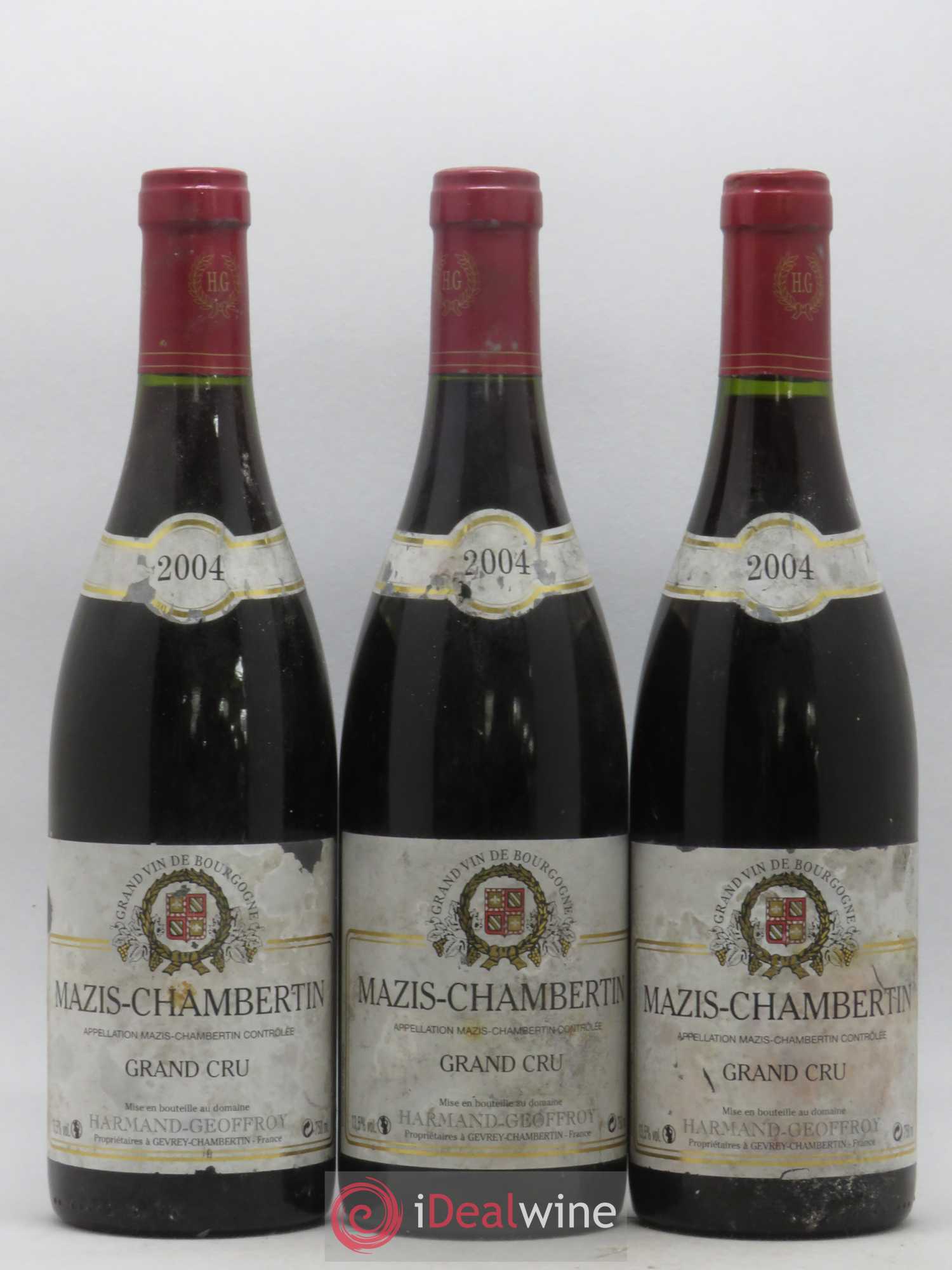 Mazis-Chambertin Grand Cru Harmand-Geoffroy (Domaine) 2004 - Lot de 3 bouteilles - 0