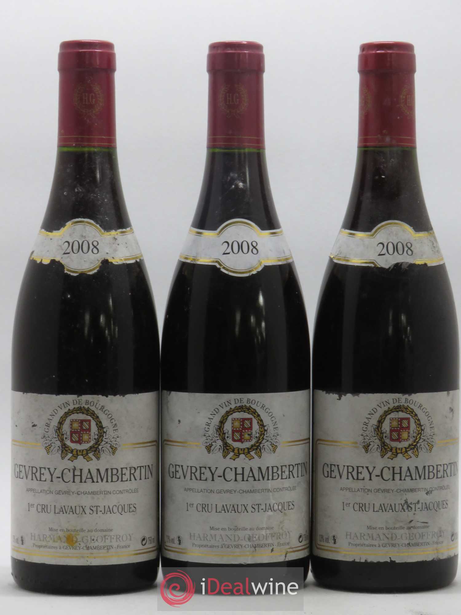 Gevrey-Chambertin 1er Cru Lavaux Saint Jacques Harmand-Geoffroy (Domaine) 2008 - Lot de 3 bouteilles - 0