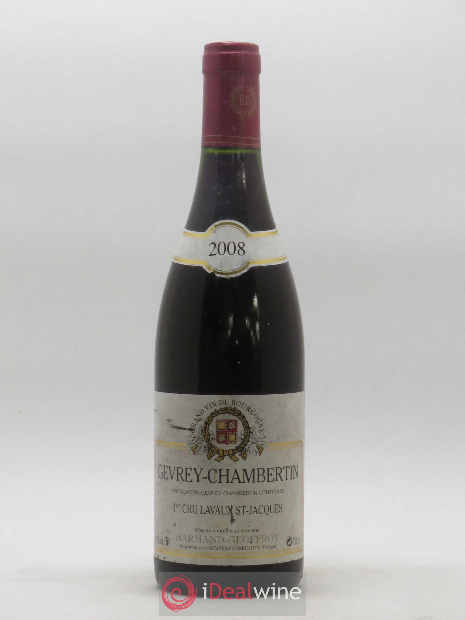 Gevrey-Chambertin 1er Cru Lavaux Saint Jacques Harmand-Geoffroy (Domaine) 2008 - Lot de 1 bouteille - 0