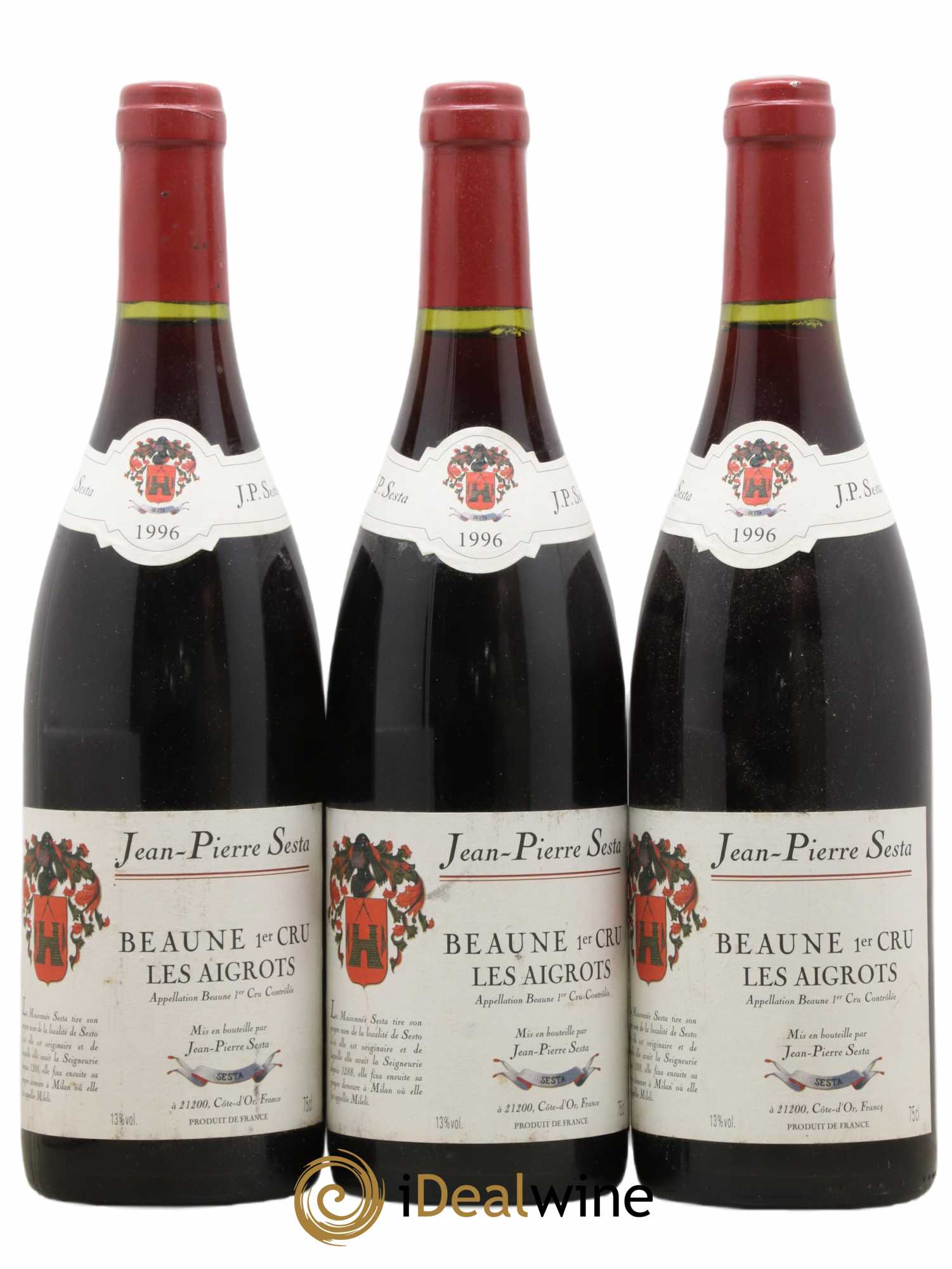 Beaune 1er Cru Les Aigrots Jp Sesta 1996 - Lot de 3 bouteilles - 0