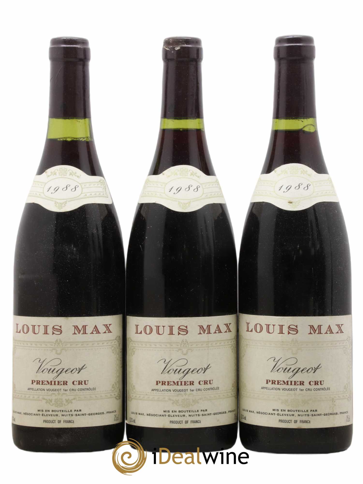 Vougeot 1er Cru Louis Max 1988 - Lot de 3 bouteilles - 0