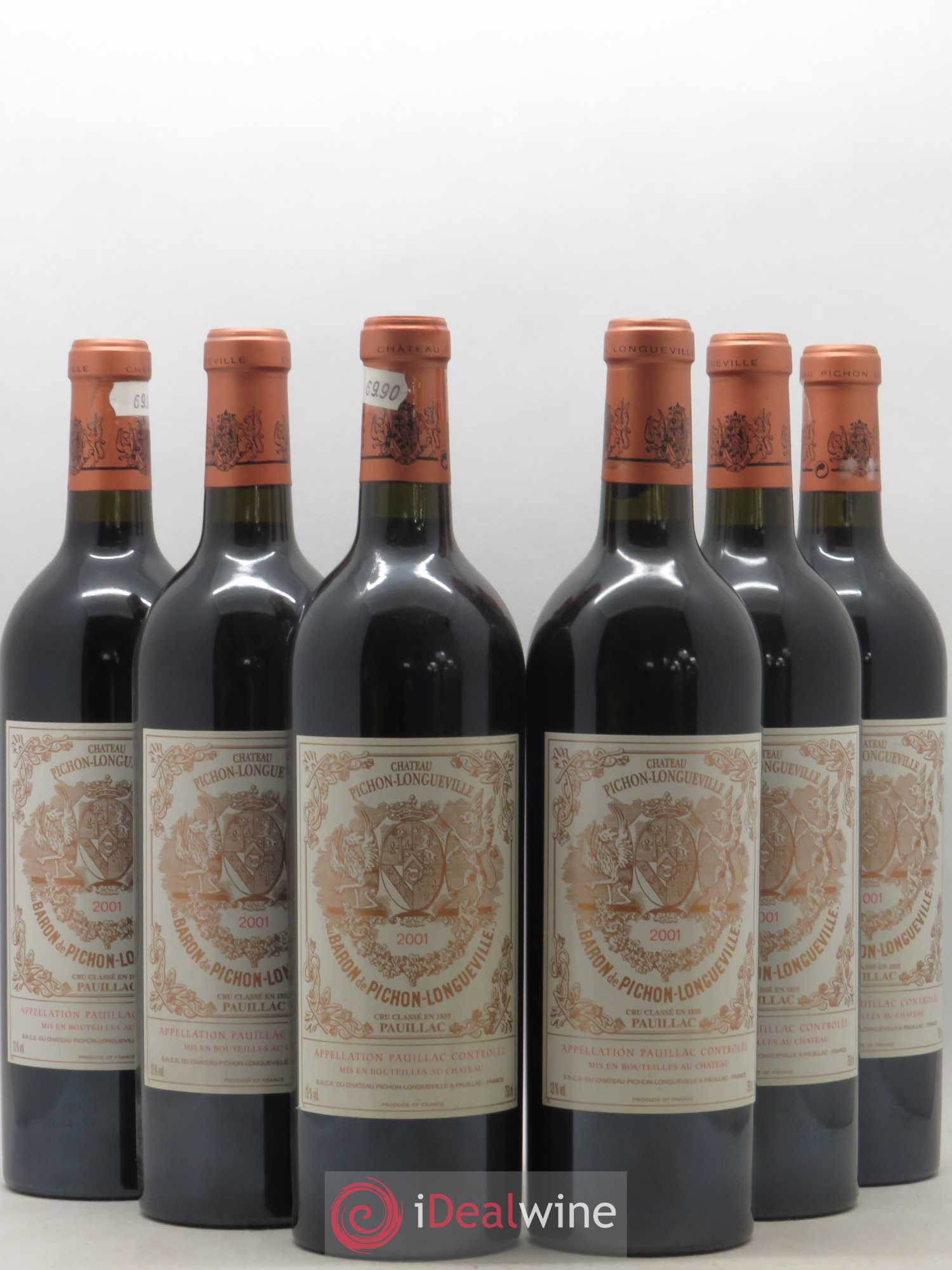 Pichon Longueville Baron 2ème Grand Cru Classé 2001 - Lot de 6 bouteilles - 0