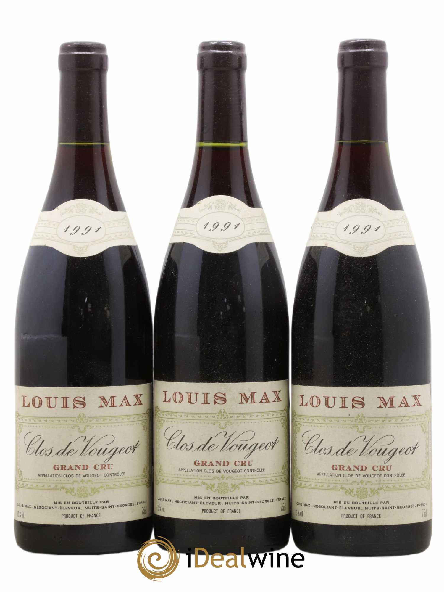 Clos de Vougeot Grand Cru Louis Max 1991 - Lot de 3 bouteilles - 0