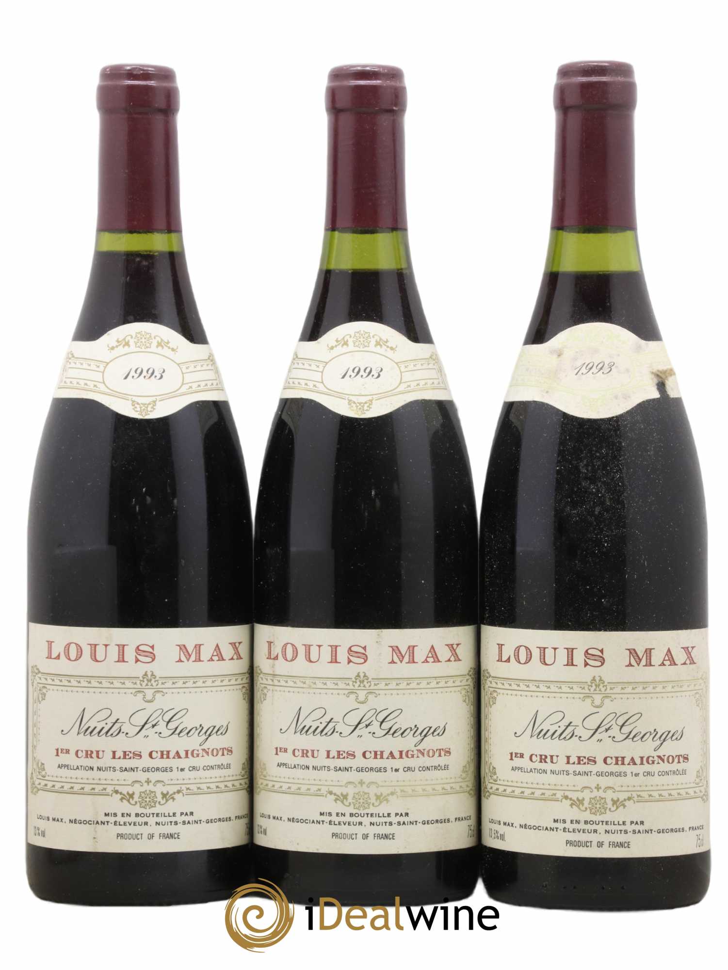 Nuits-Saint-Georges 1er Cru Les Chaignots Louis Max 1993 - Lot de 3 bouteilles - 0