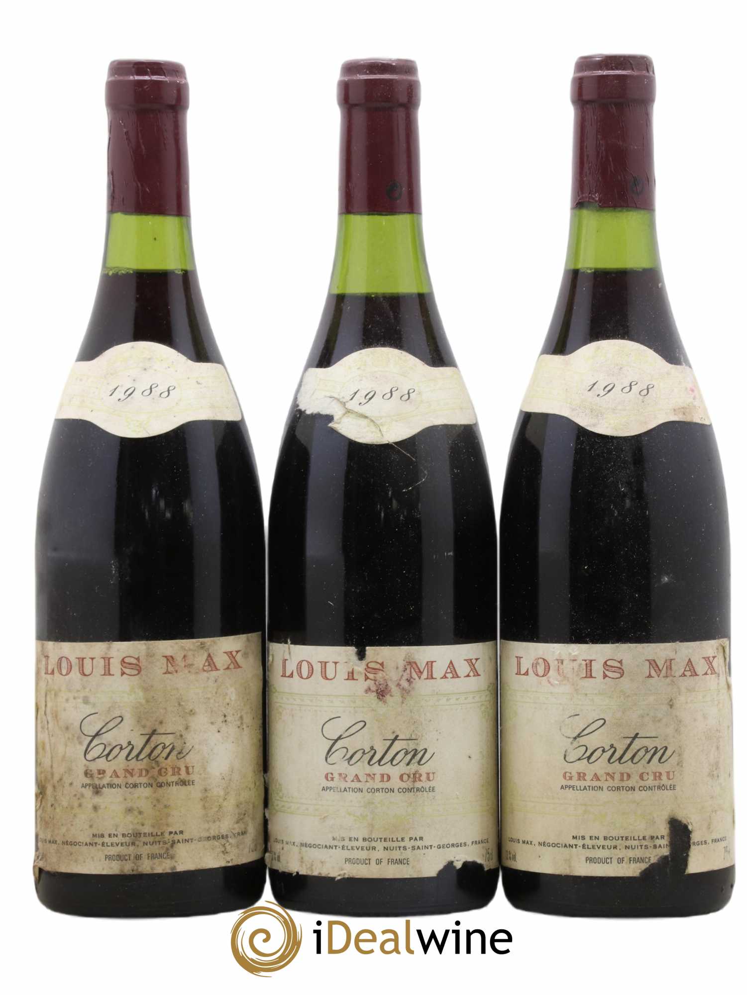 Corton Grand Cru Louis Max 1988 - Lot de 3 bouteilles - 0