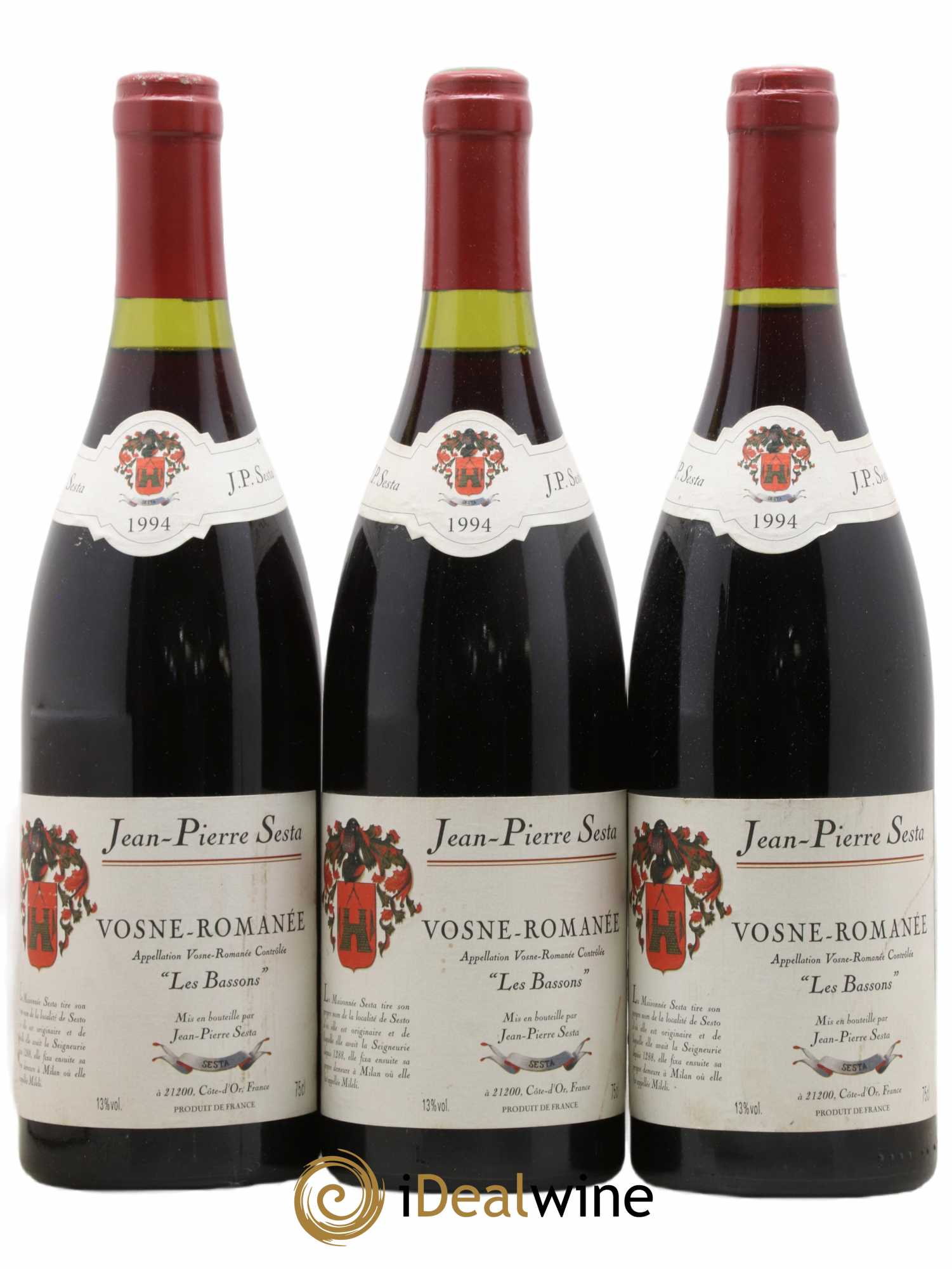 Vosne-Romanée Les Bassons JP Sesta 1994 - Lot de 3 bouteilles - 0