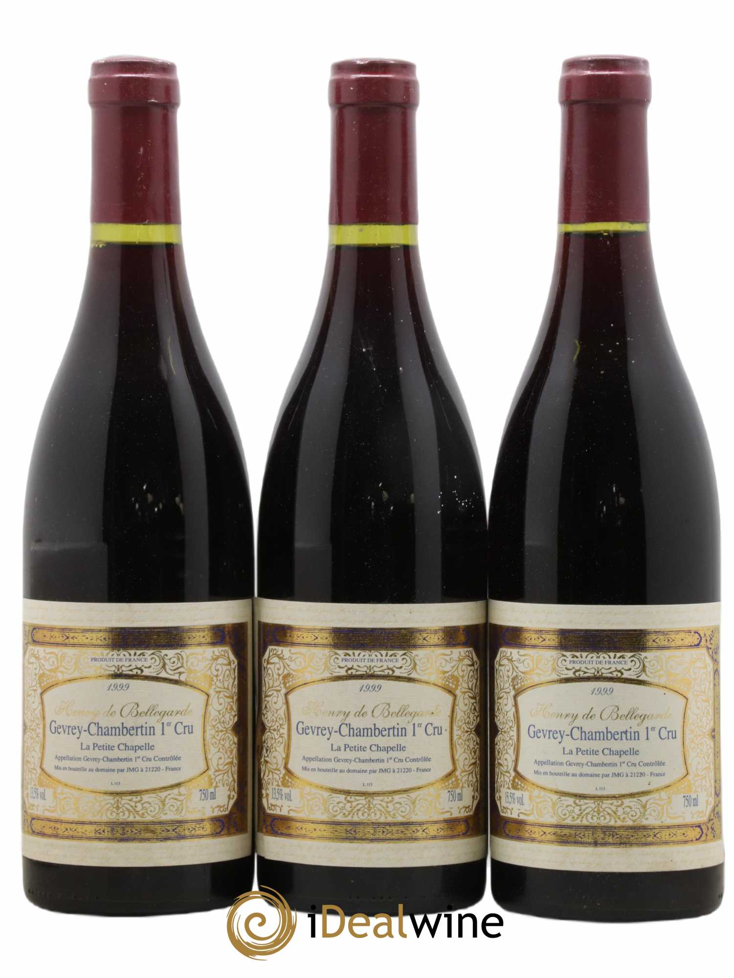 Gevrey-Chambertin 1er Cru La Petite Chapelle Bellegarde 1999 - Lot de 3 bouteilles - 0