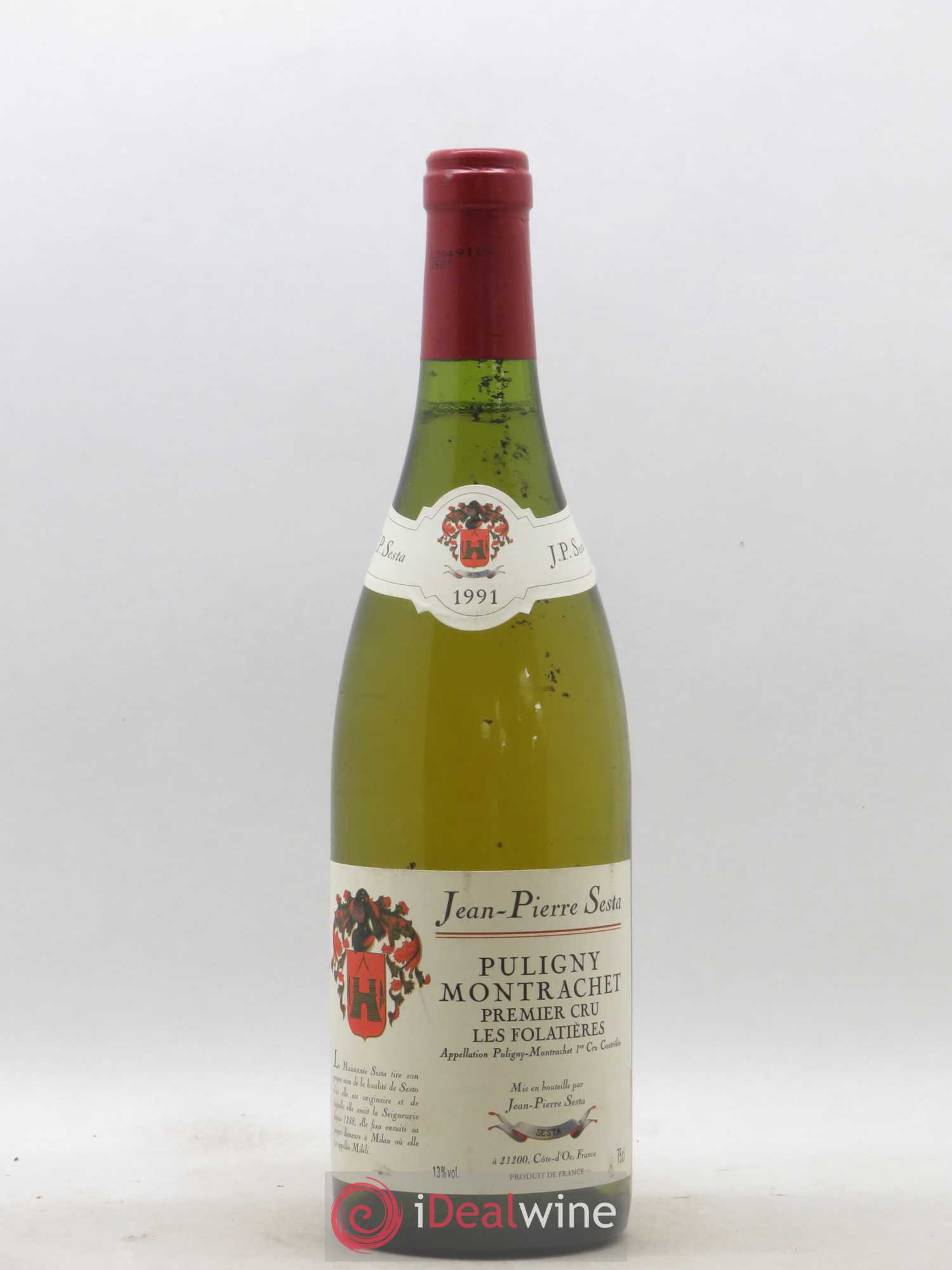 Puligny-Montrachet 1er Cru Les Folatières Jean Pierre Sesta 1991 - Posten von 1 Flasche - 0