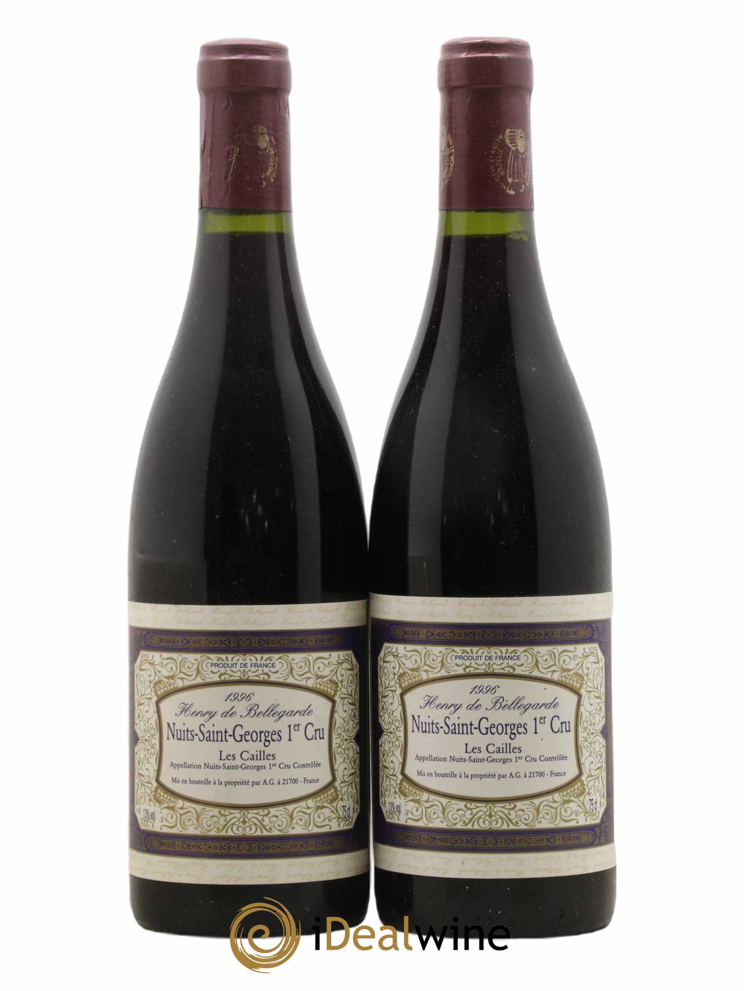 Nuits-Saint-Georges 1er Cru Les Cailles Bellegarde 1996 - Lot of 2 bottles - 0