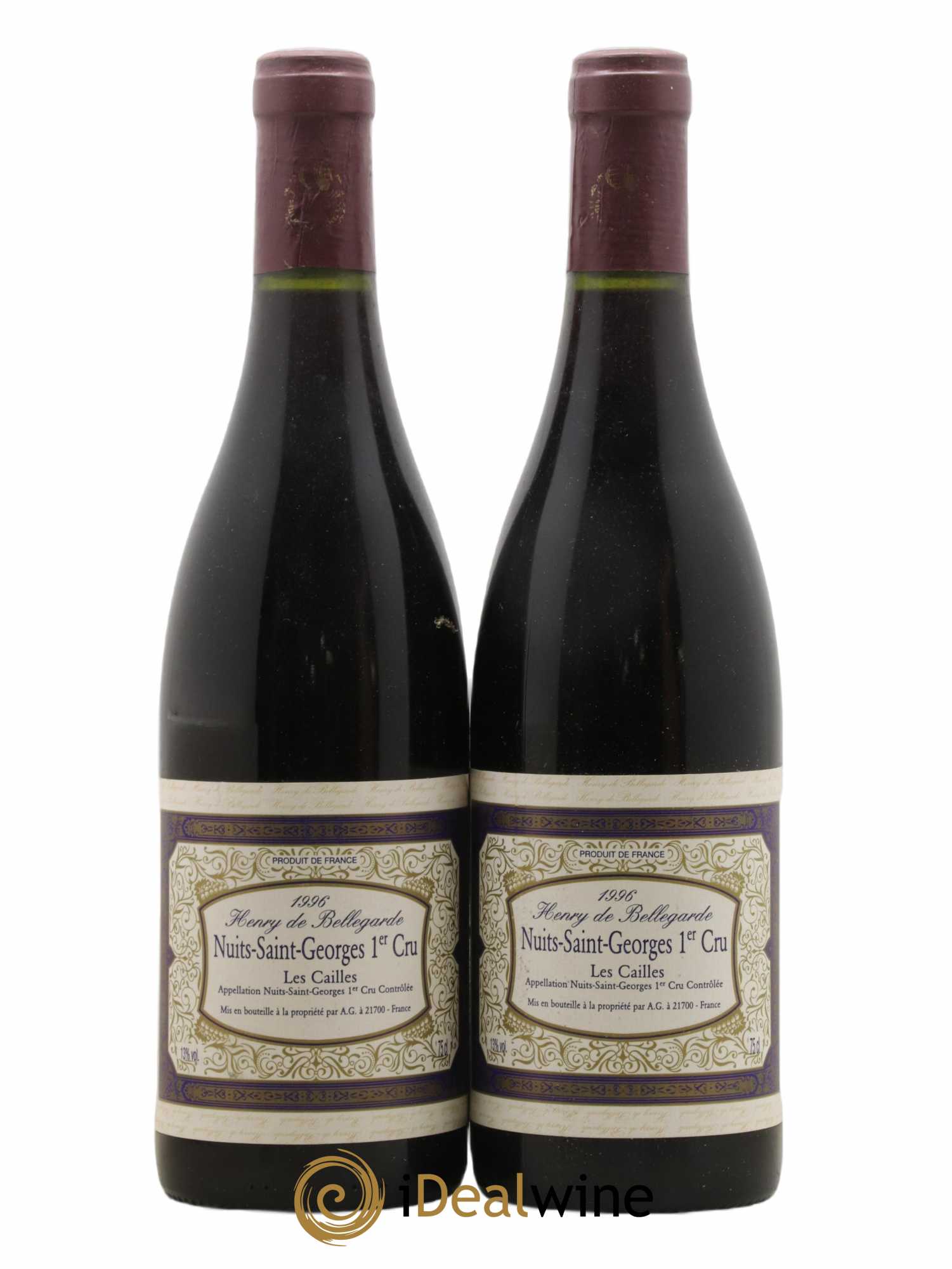 Nuits-Saint-Georges 1er Cru Les Cailles Bellegarde 1996 - Lot de 2 bouteilles - 0