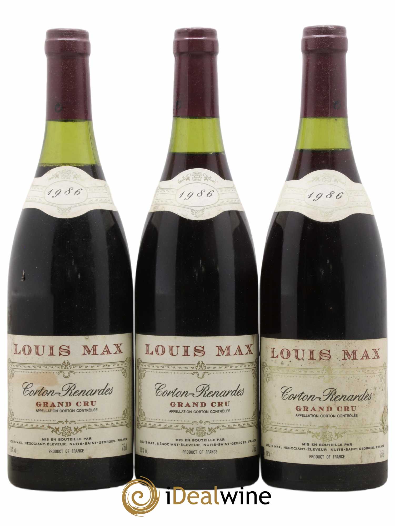 Corton Grand Cru Renardes Louis Max 1986 - Lot de 3 bouteilles - 0