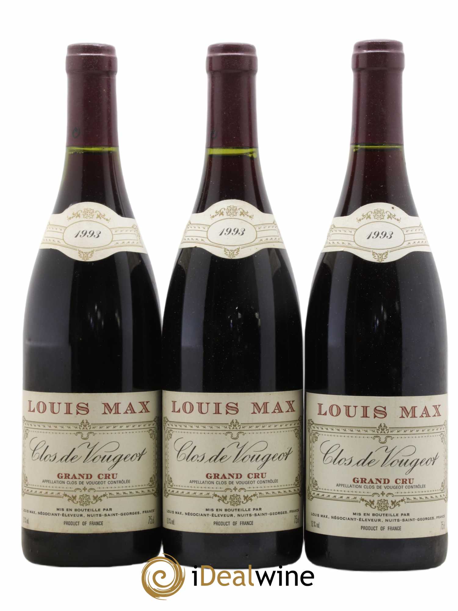 Clos de Vougeot Grand Cru Louis Max 1993 - Lot of 3 bottles - 0