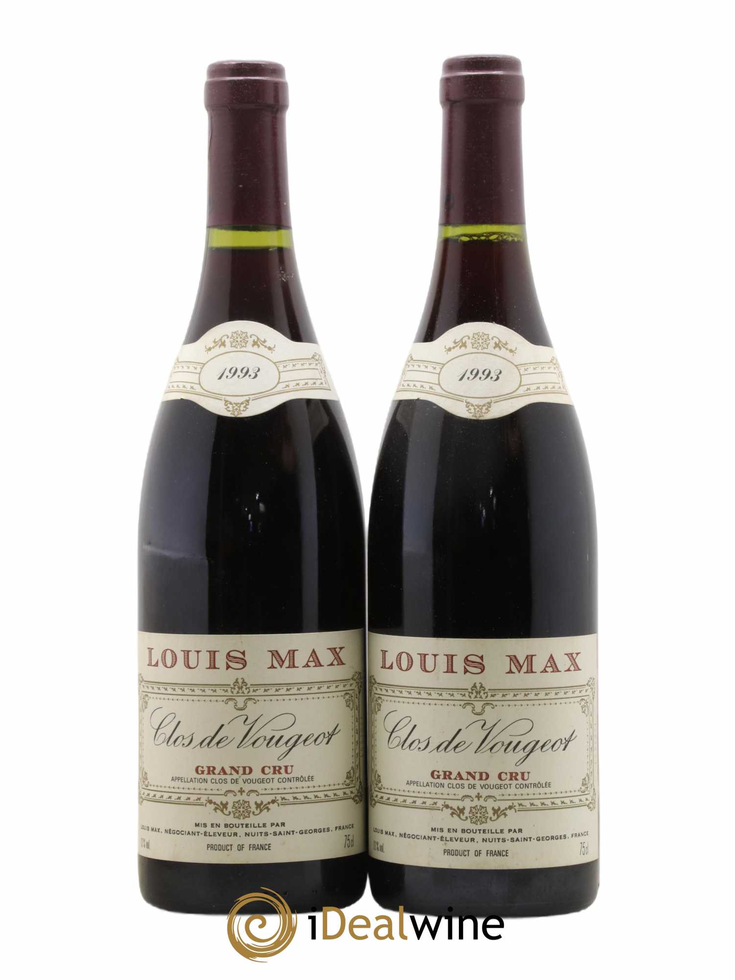 Clos de Vougeot Grand Cru Louis Max 1993 - Lot de 2 bouteilles - 0