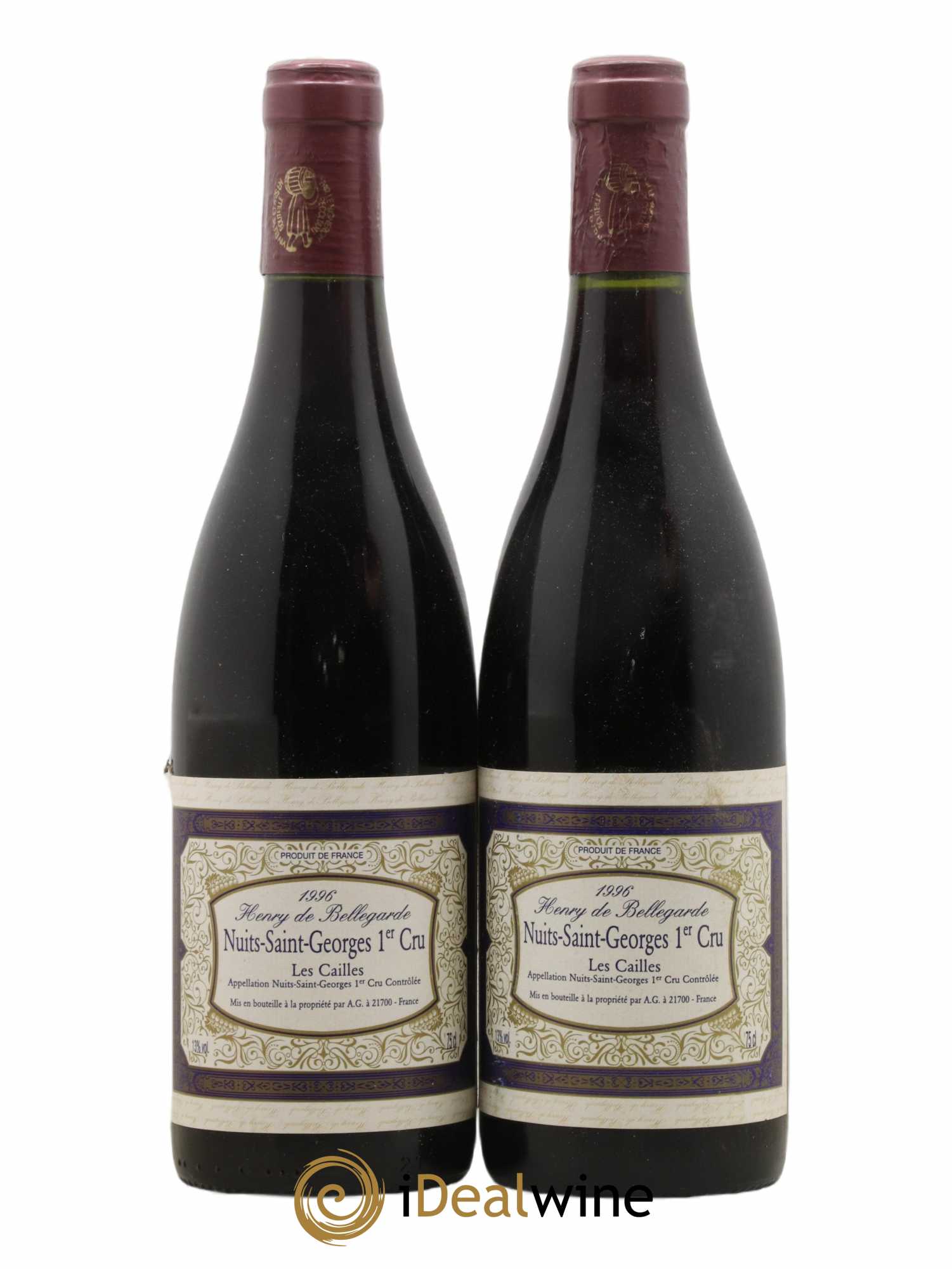 Nuits-Saint-Georges 1er Cru Les Cailles Bellegarde 1996 - Lot de 2 bouteilles - 0