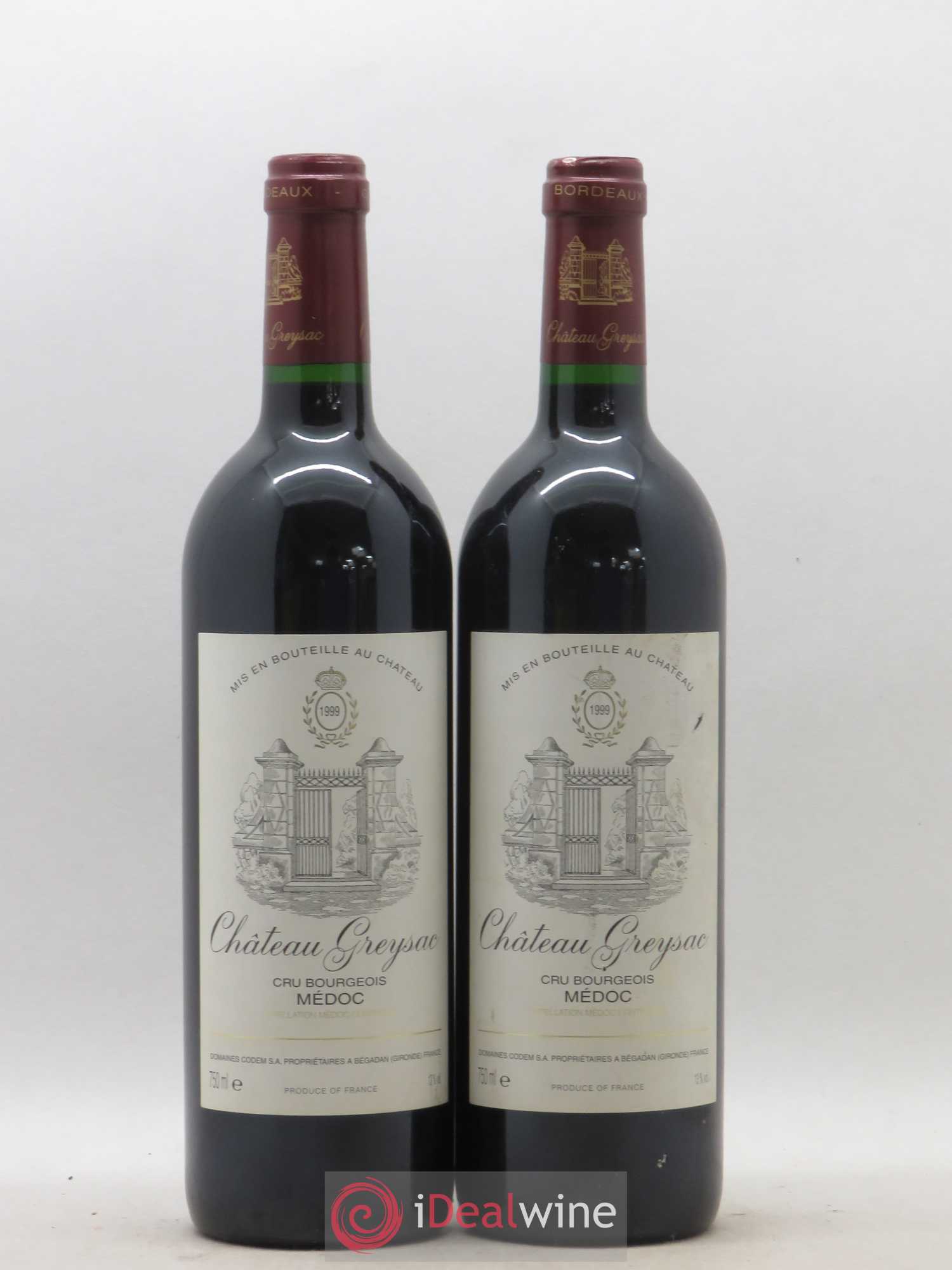 Château Greysac Cru Bourgeois 1999 - Lot de 2 bouteilles - 0
