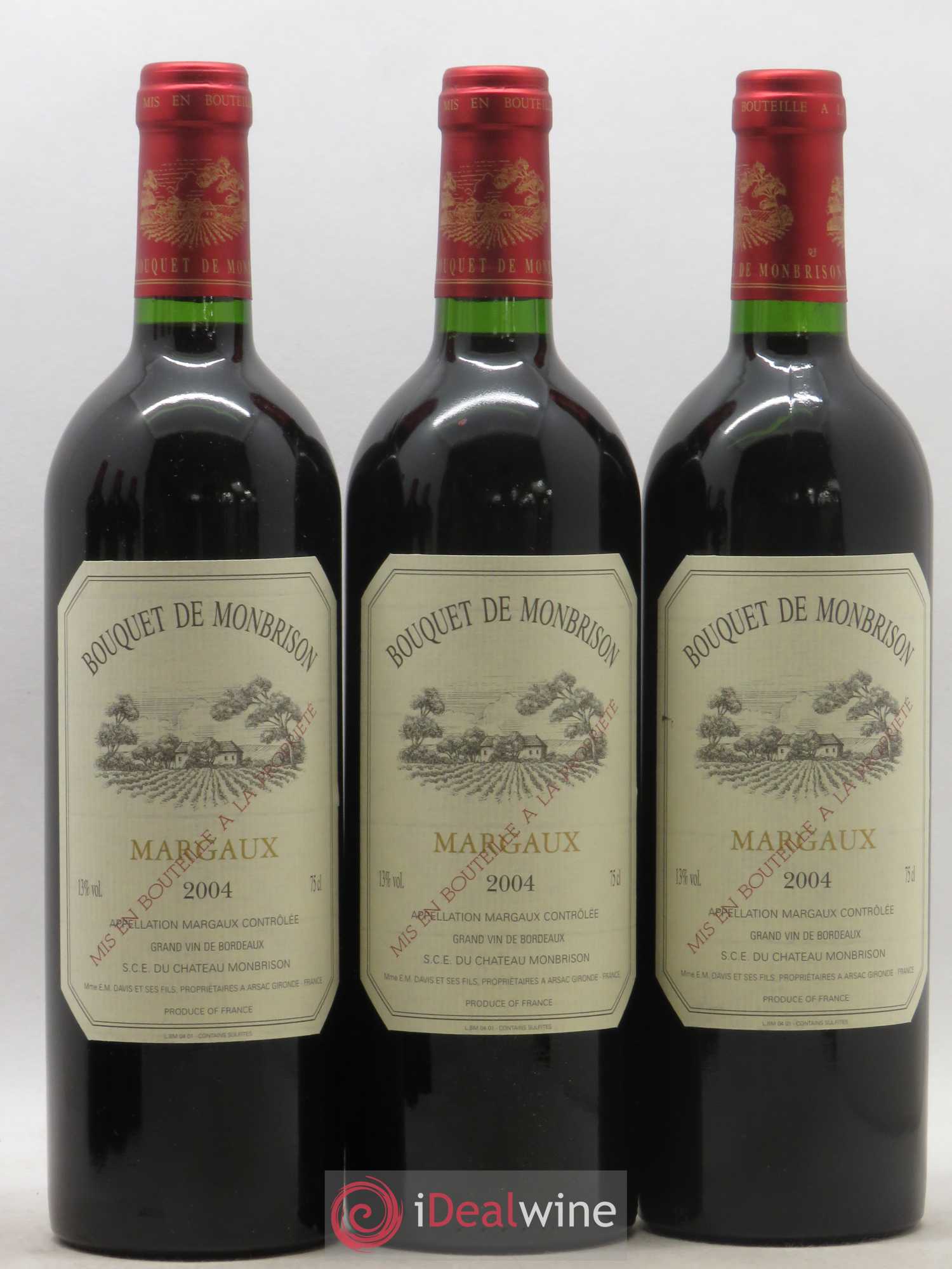 Bordeaux Margaux Bouquet de Montbrison 2004 - Lot de 6 bouteilles - 1