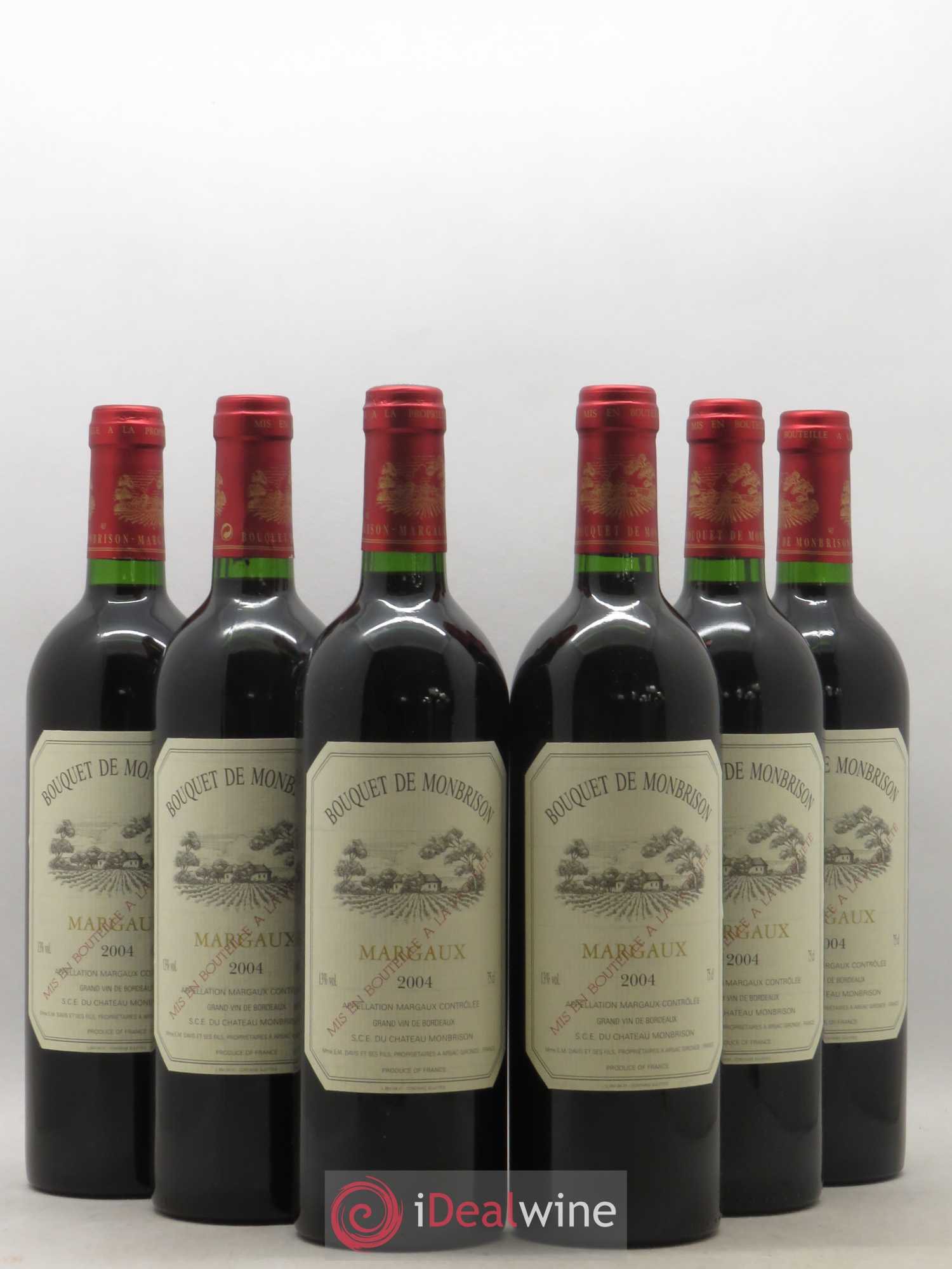 Bordeaux Margaux Bouquet de Montbrison 2004 - Lot de 6 bouteilles - 0