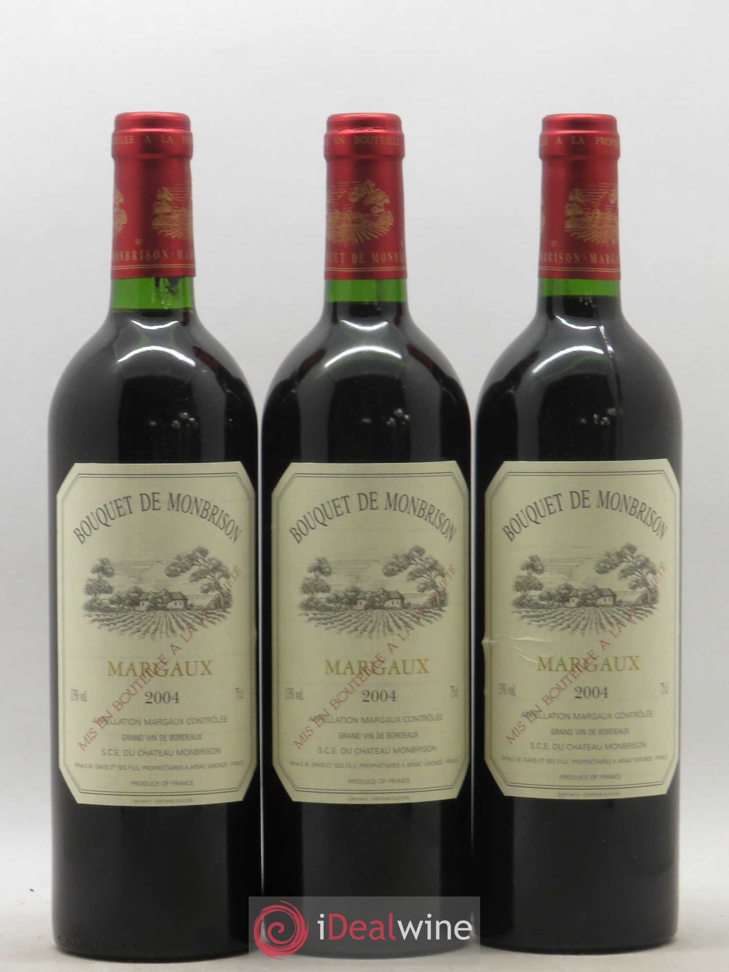 Bordeaux Margaux Bouquet de Montbrison 2004 - Lot de 3 bouteilles - 0