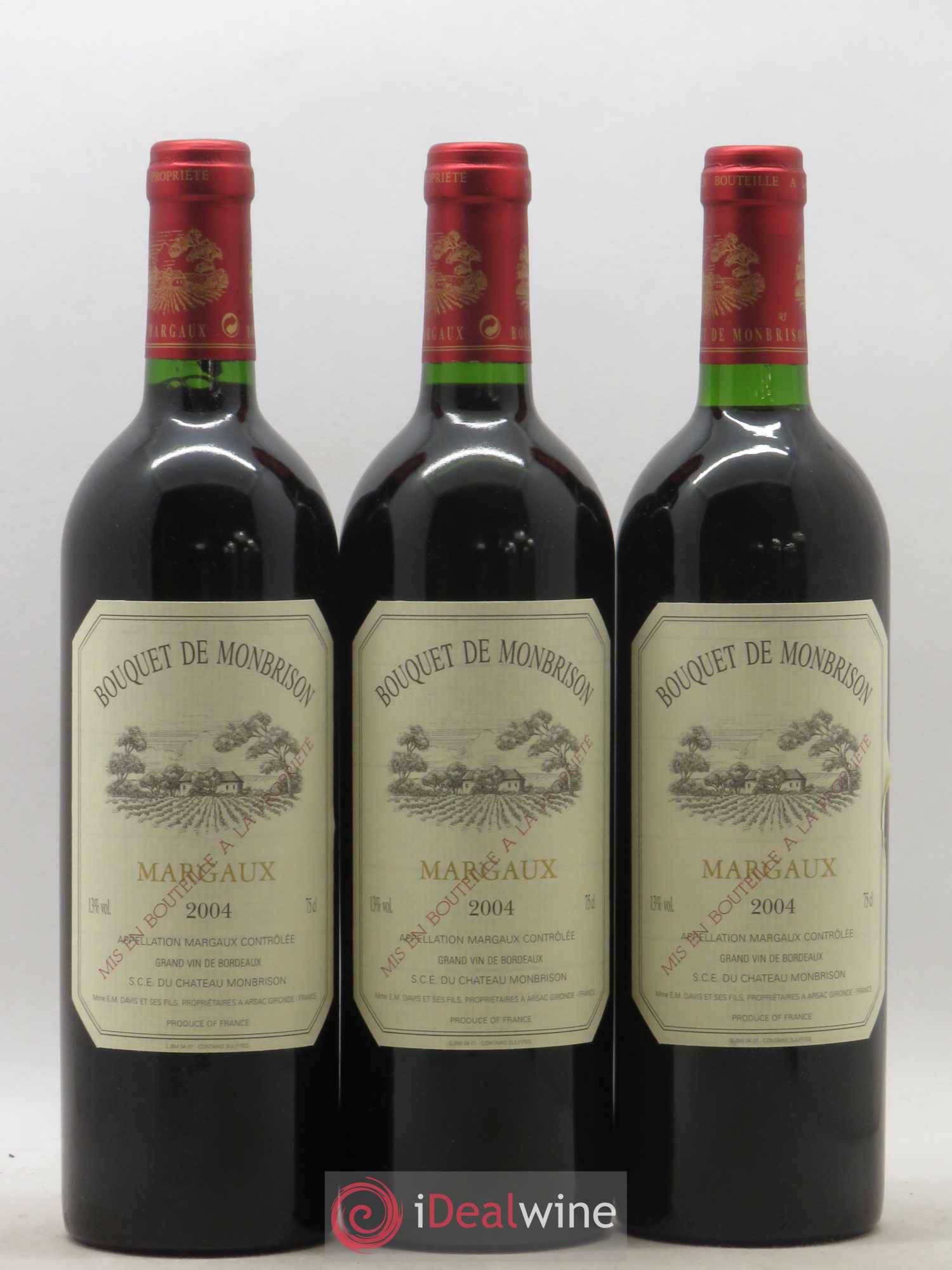 Bordeaux Margaux Bouquet de Montbrison 2004 - Lot de 3 bouteilles - 0