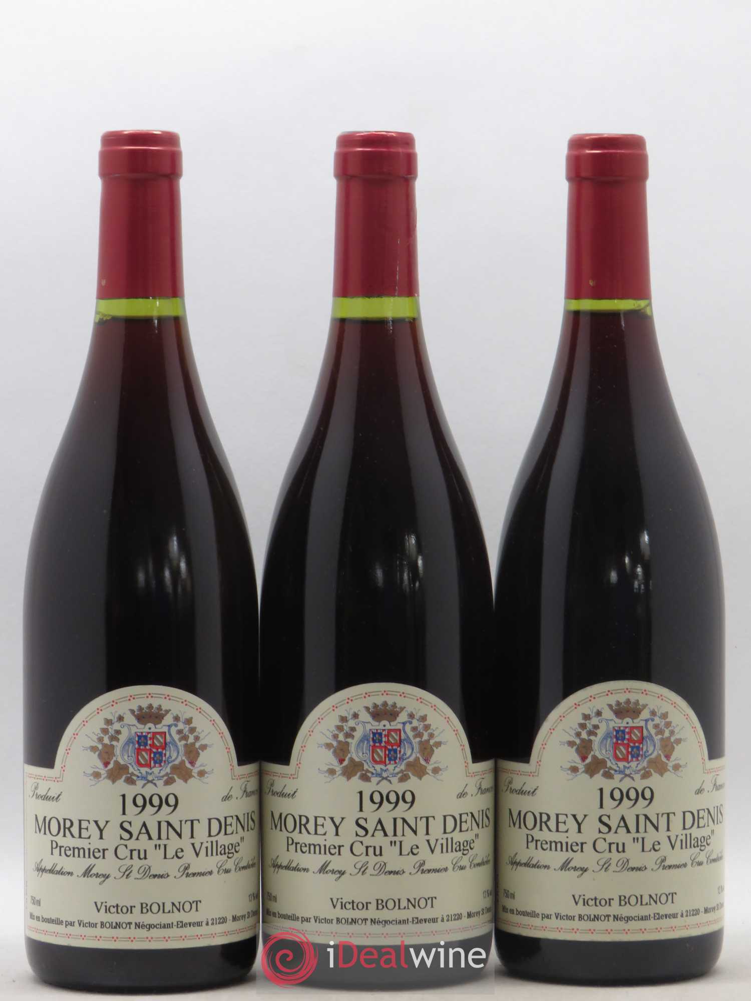 Morey-Saint-Denis 1er Cru Le Village Victor Bolnot 1999 - Lot de 3 bouteilles - 0