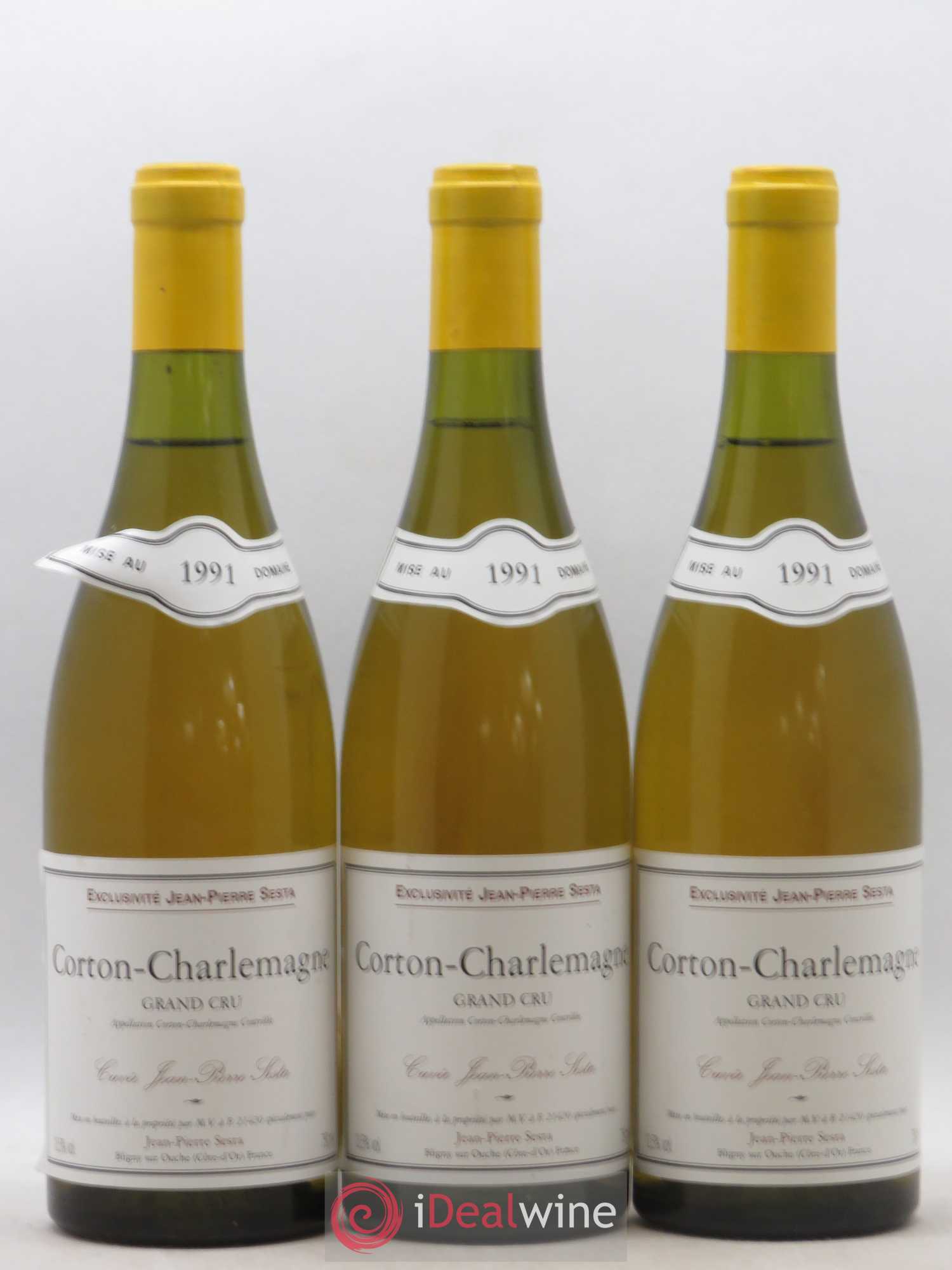 Corton-Charlemagne Grand Cru Jean Pierre Sesta 1991 - Lotto di 3 bottiglie - 0