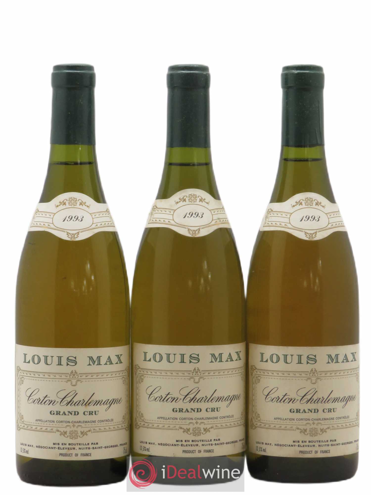 Corton-Charlemagne Grand Cru Louis Max (sans prix de réserve) 1993 - Lot de 3 bouteilles - 0