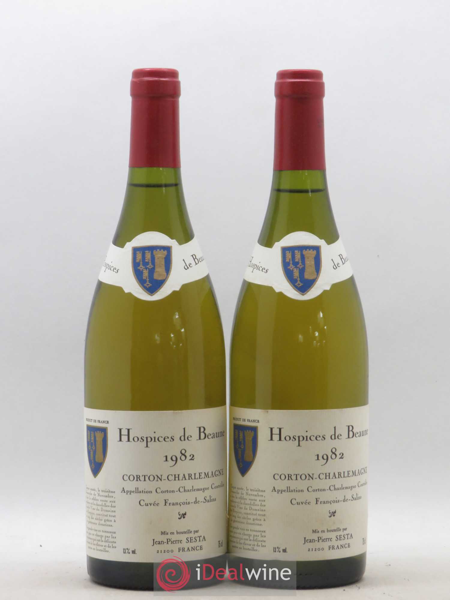 Corton-Charlemagne Grand Cru Cuvée François de Salins Hospices de Beaune Jean-Pierre Sesta 1982 - Lotto di 2 bottiglie - 0