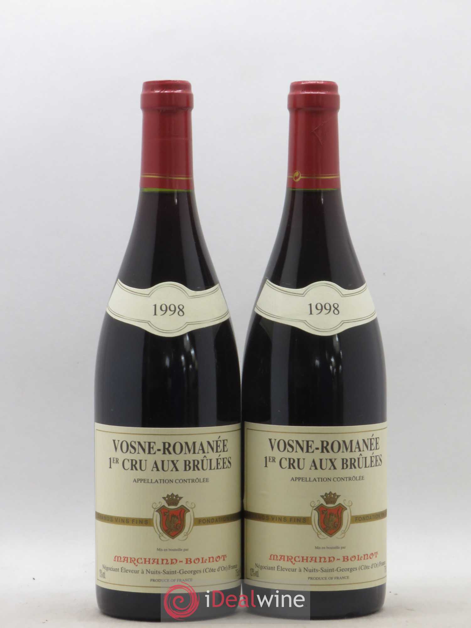 Vosne-Romanée 1er Cru Aux Brulées Marchand Bolnot 1998 - Posten von 2 Flaschen - 0