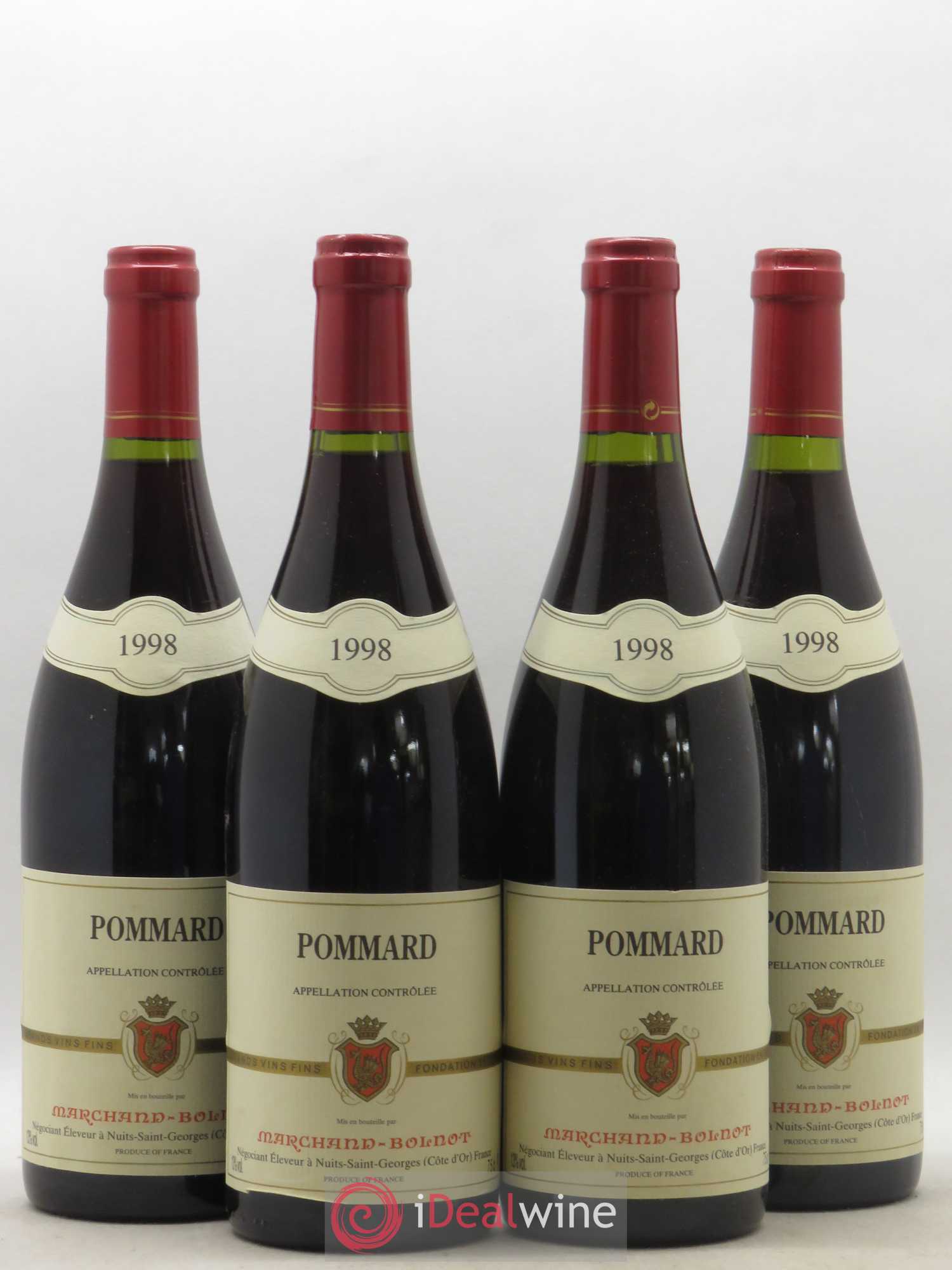 Pommard Marchand Bolnot 1998 - Lot de 4 bouteilles - 0
