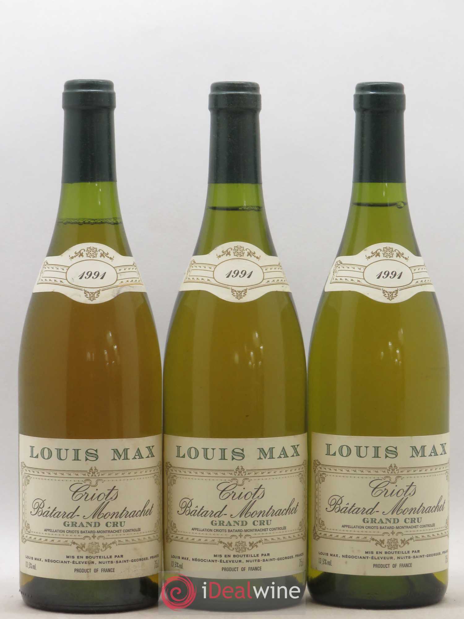 Criots-Bâtard-Montrachet Grand Cru Louis Max 1991 - Lotto di 3 bottiglie - 0