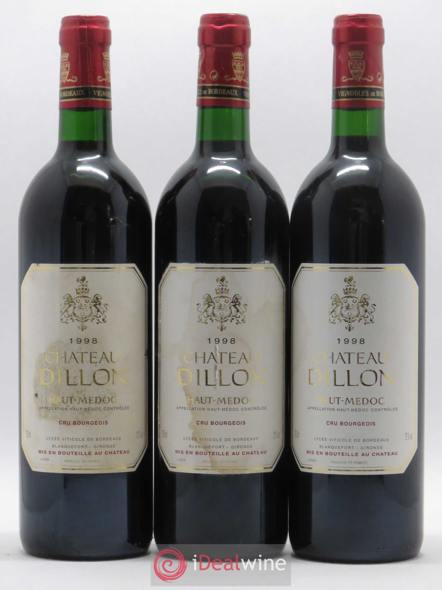 Château Dillon Cru Bourgeois (sans prix de réserve) 1998 - Lot de 6 bouteilles - 2