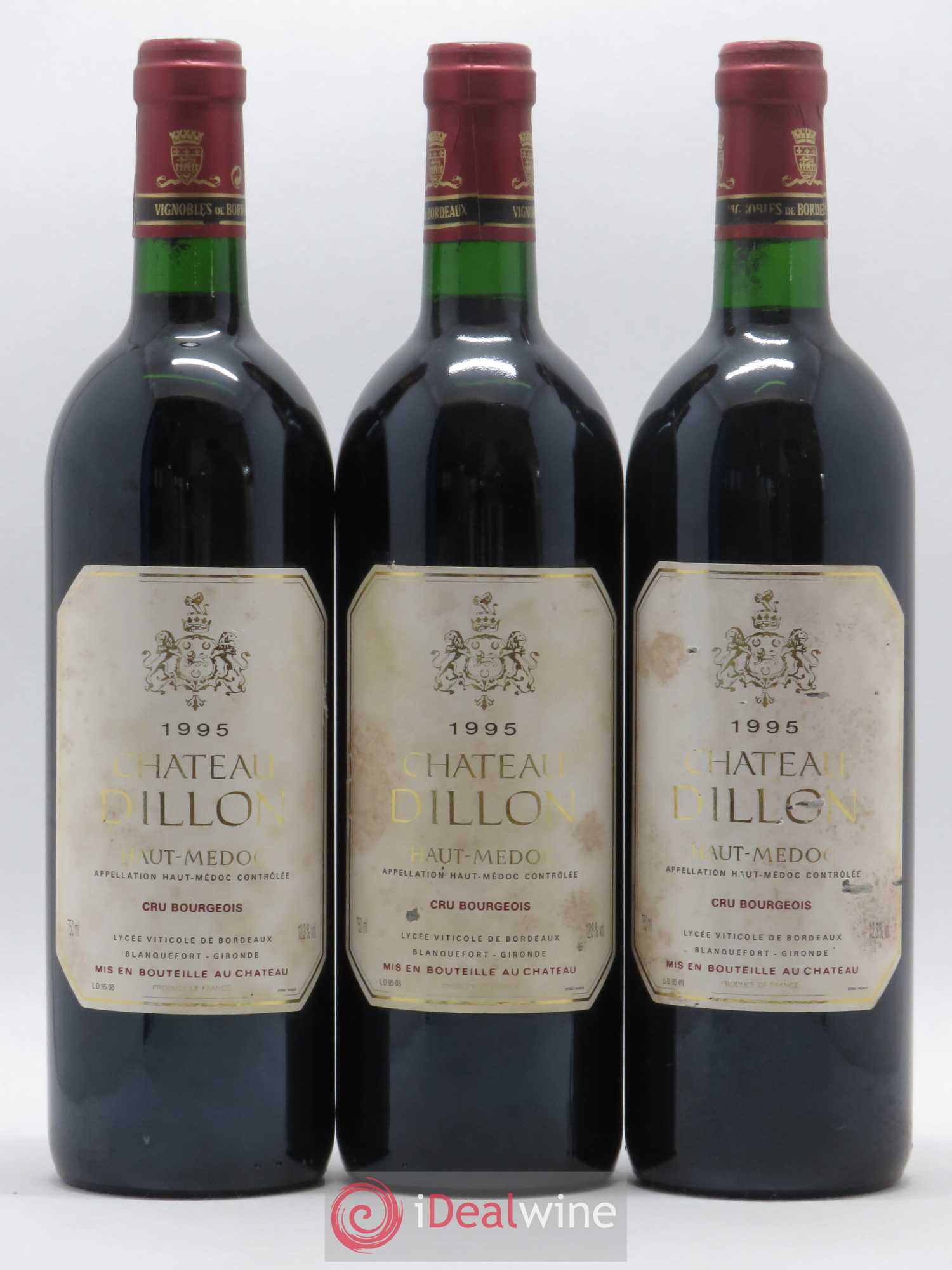 Château Dillon Cru Bourgeois 1995 - Lot de 3 bouteilles - 0