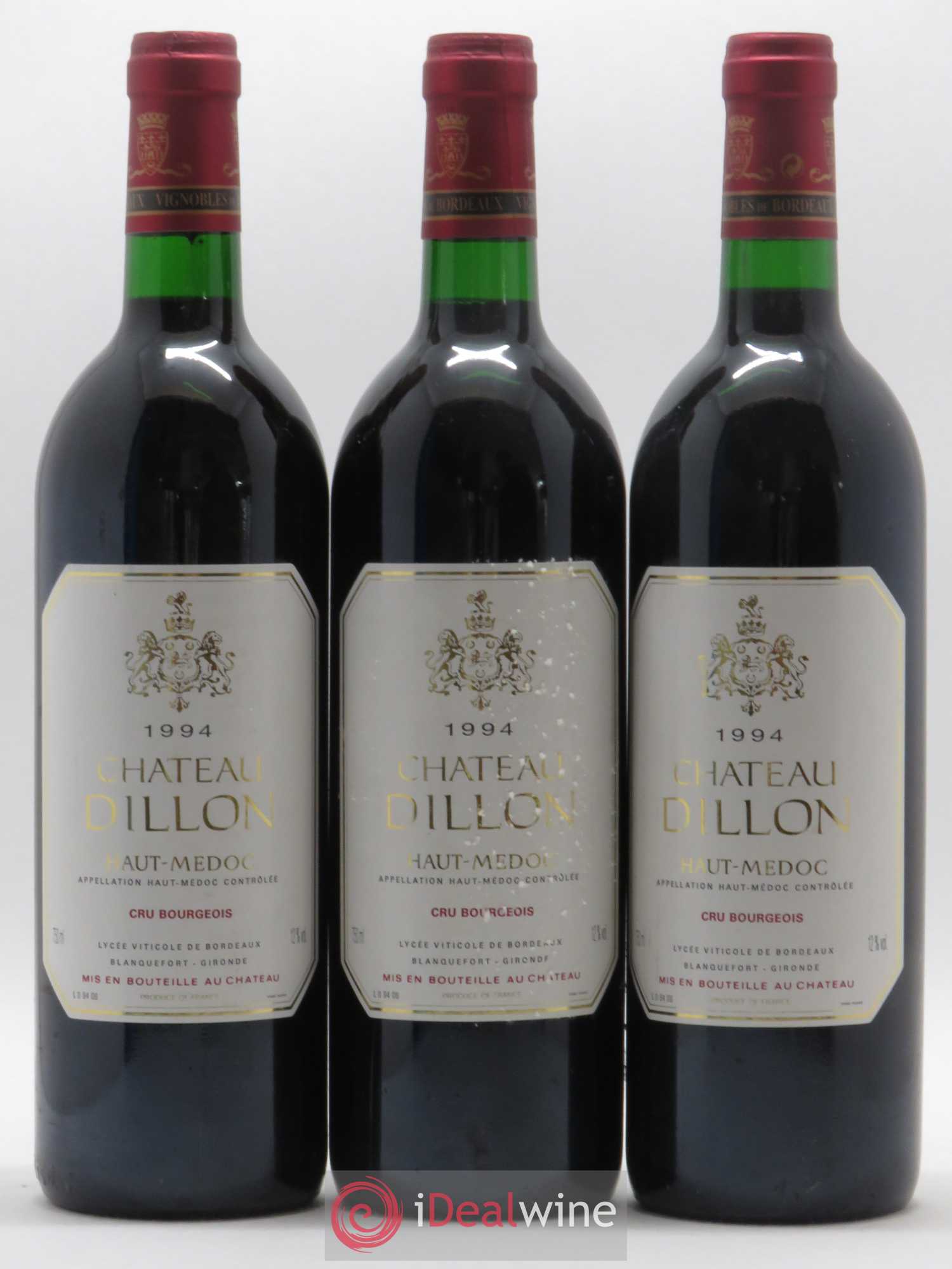 Château Dillon Cru Bourgeois 1994 - Lot de 3 bouteilles - 0