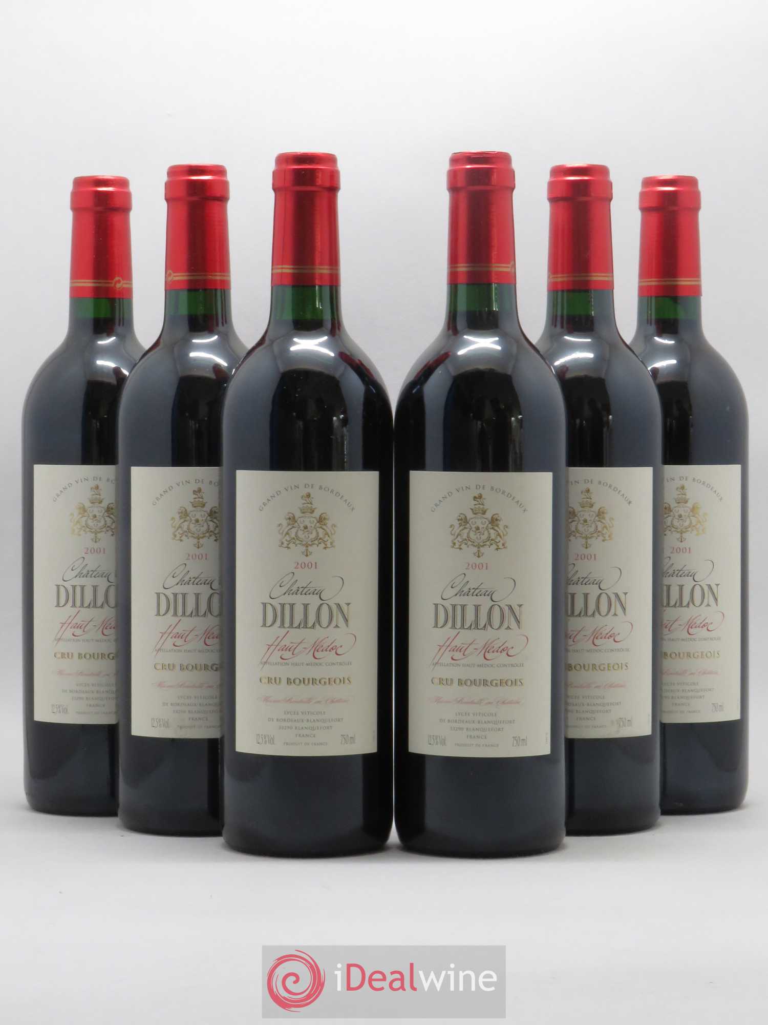 Château Dillon Cru Bourgeois 2001 - Lot de 6 bouteilles - 0