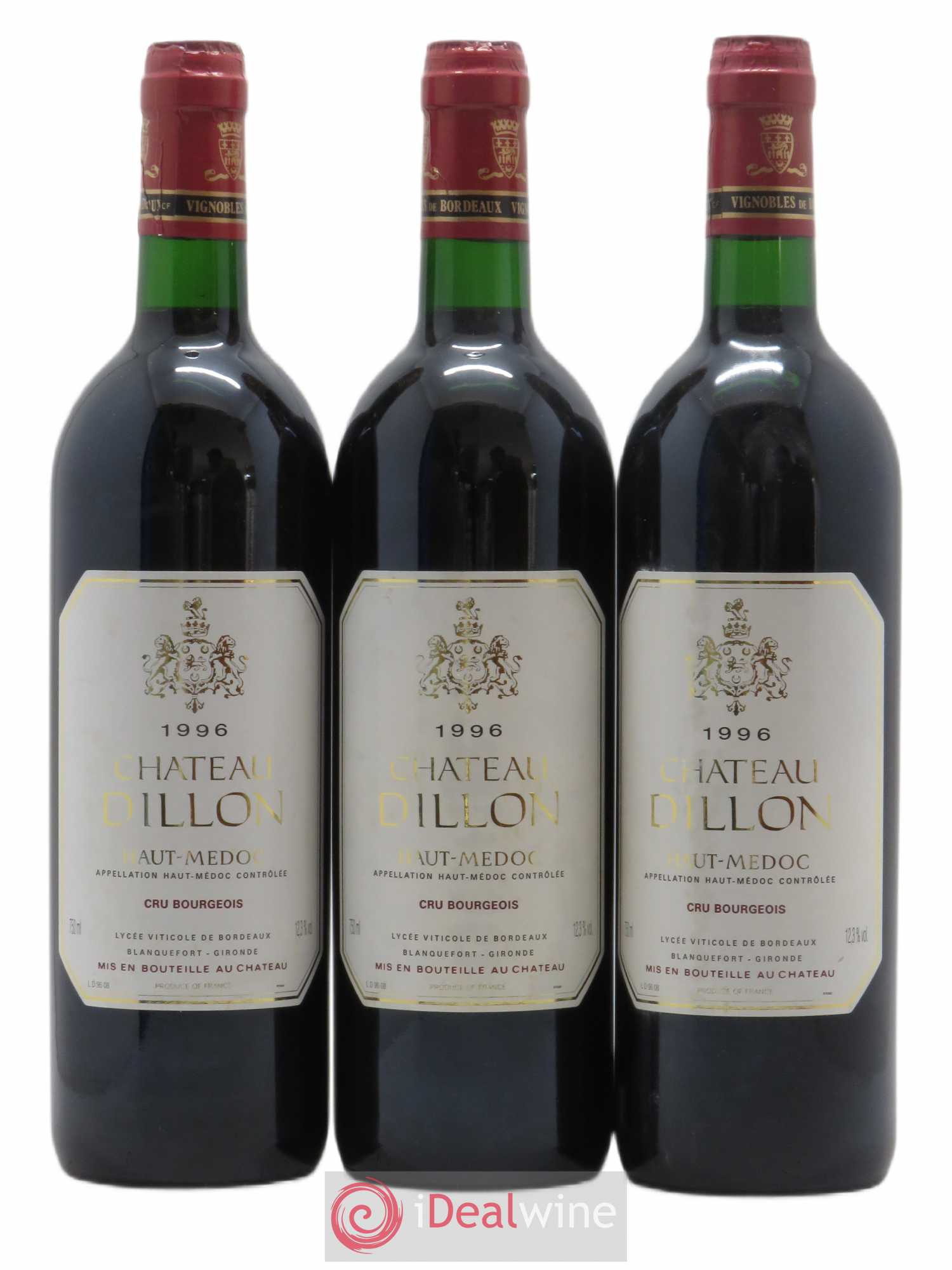 Château Dillon Cru Bourgeois (sans prix de réserve) 1996 - Lot de 3 bouteilles - 0