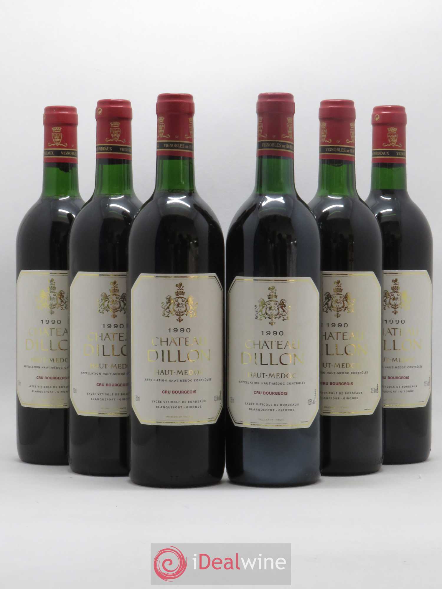 Château Dillon Cru Bourgeois 1990 - Lot de 6 bouteilles - 0