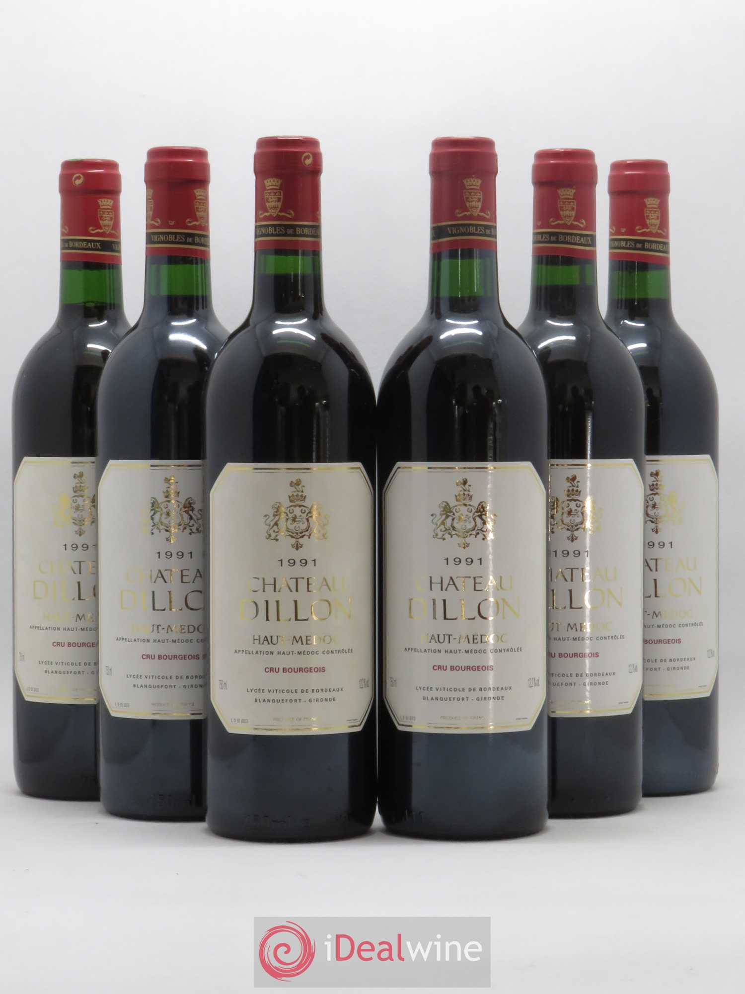 Château Dillon Cru Bourgeois 1991 - Lot de 6 bouteilles - 0