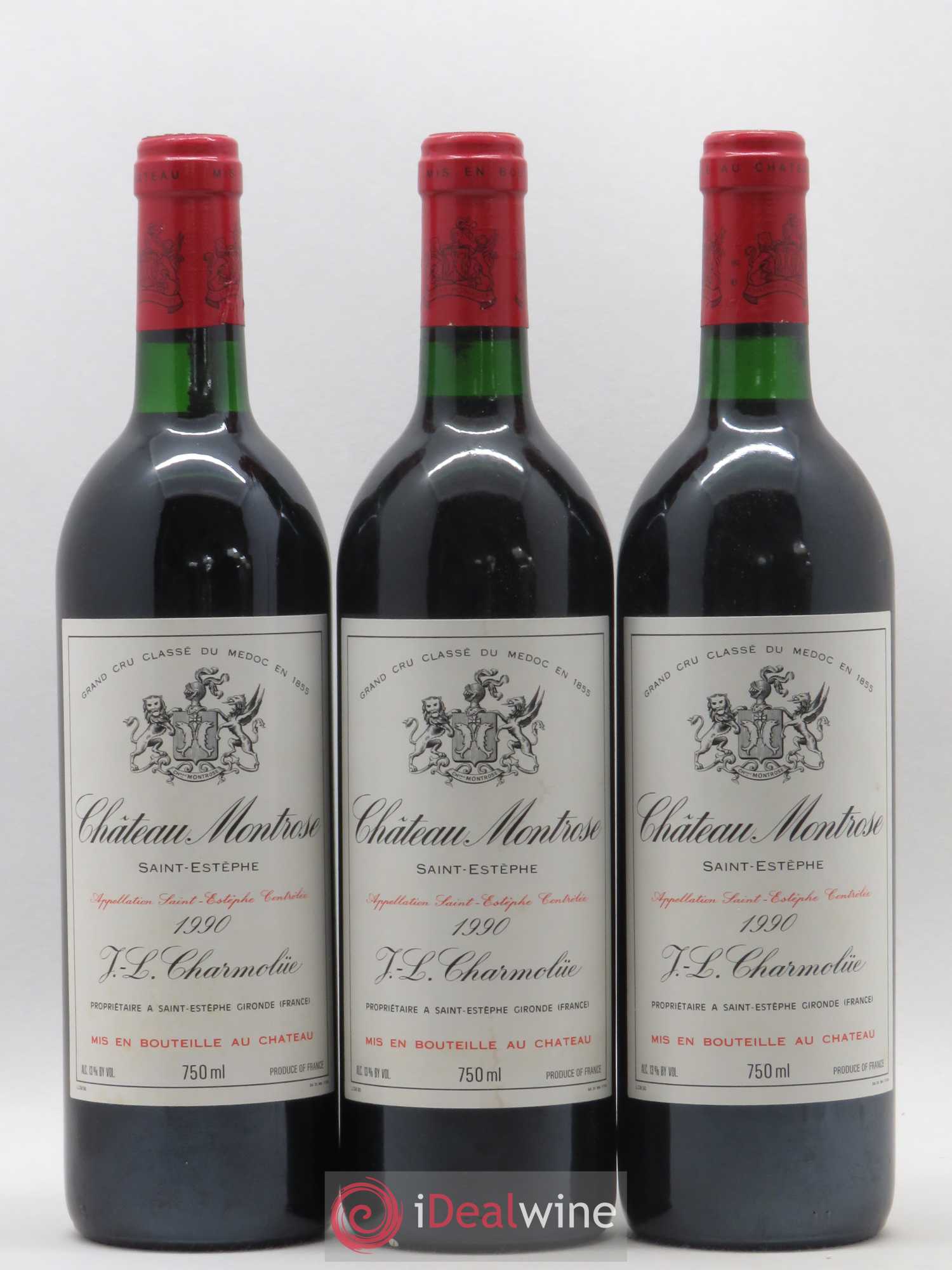 Château Montrose 2ème Grand Cru Classé 1990 - Lot de 3 bouteilles - 0