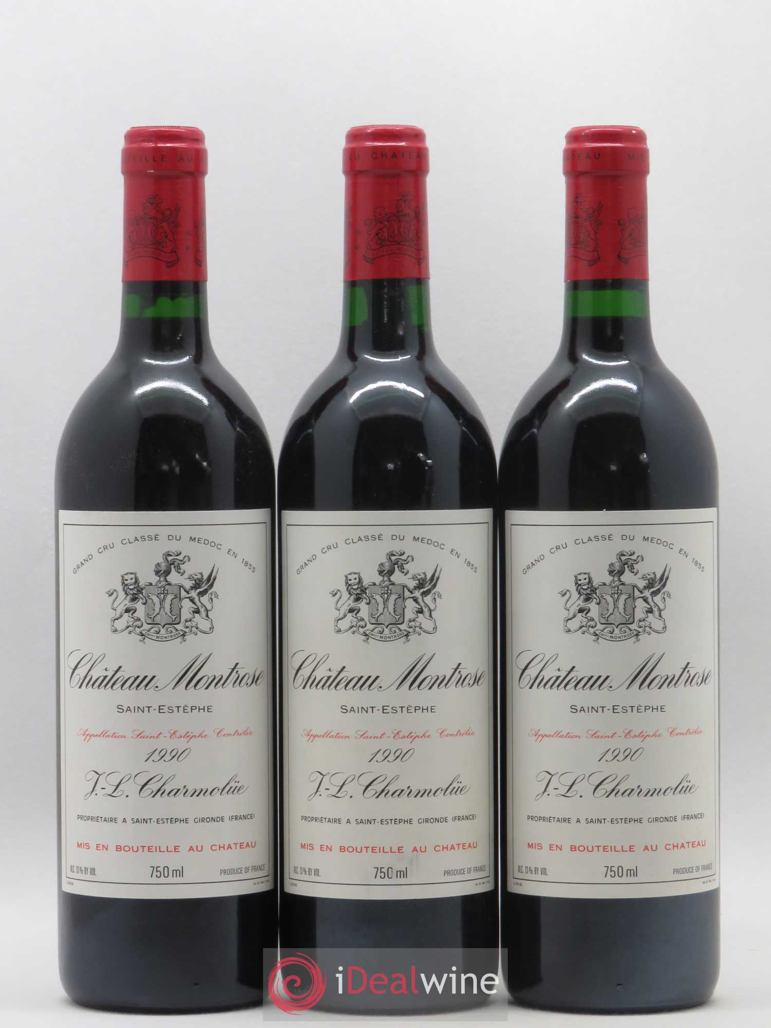 Château Montrose 2ème Grand Cru Classé 1990 - Lot de 3 bouteilles - 0