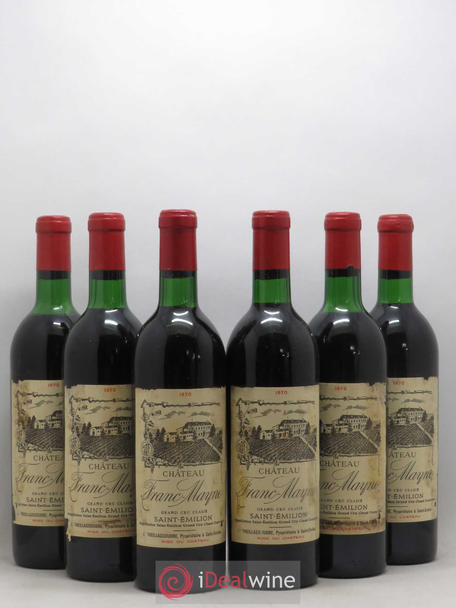 Château Franc Mayne Grand Cru Classé 1970 - Lot de 6 bouteilles - 0