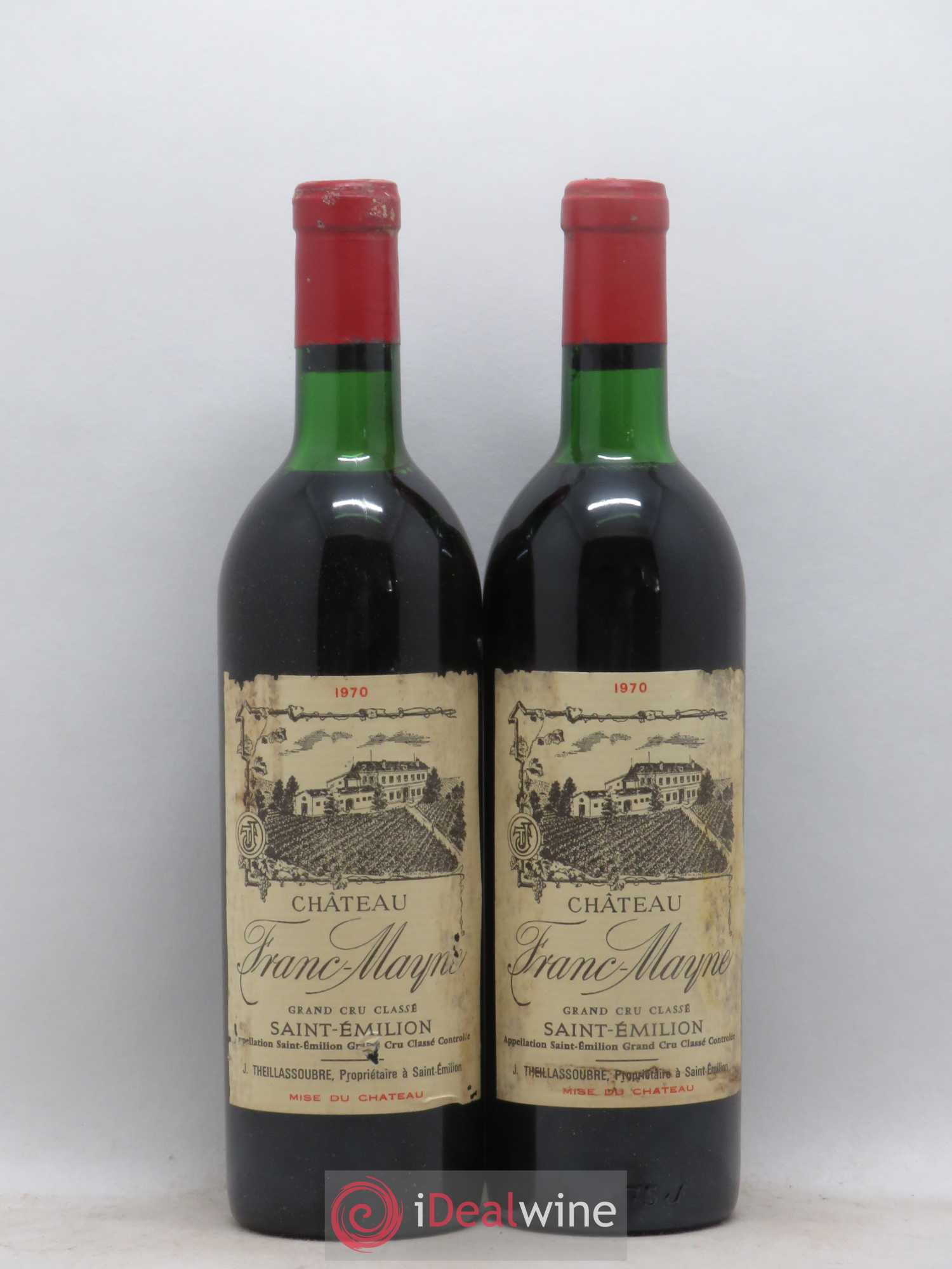 Château Franc Mayne Grand Cru Classé 1970 - Lot de 2 bouteilles - 0