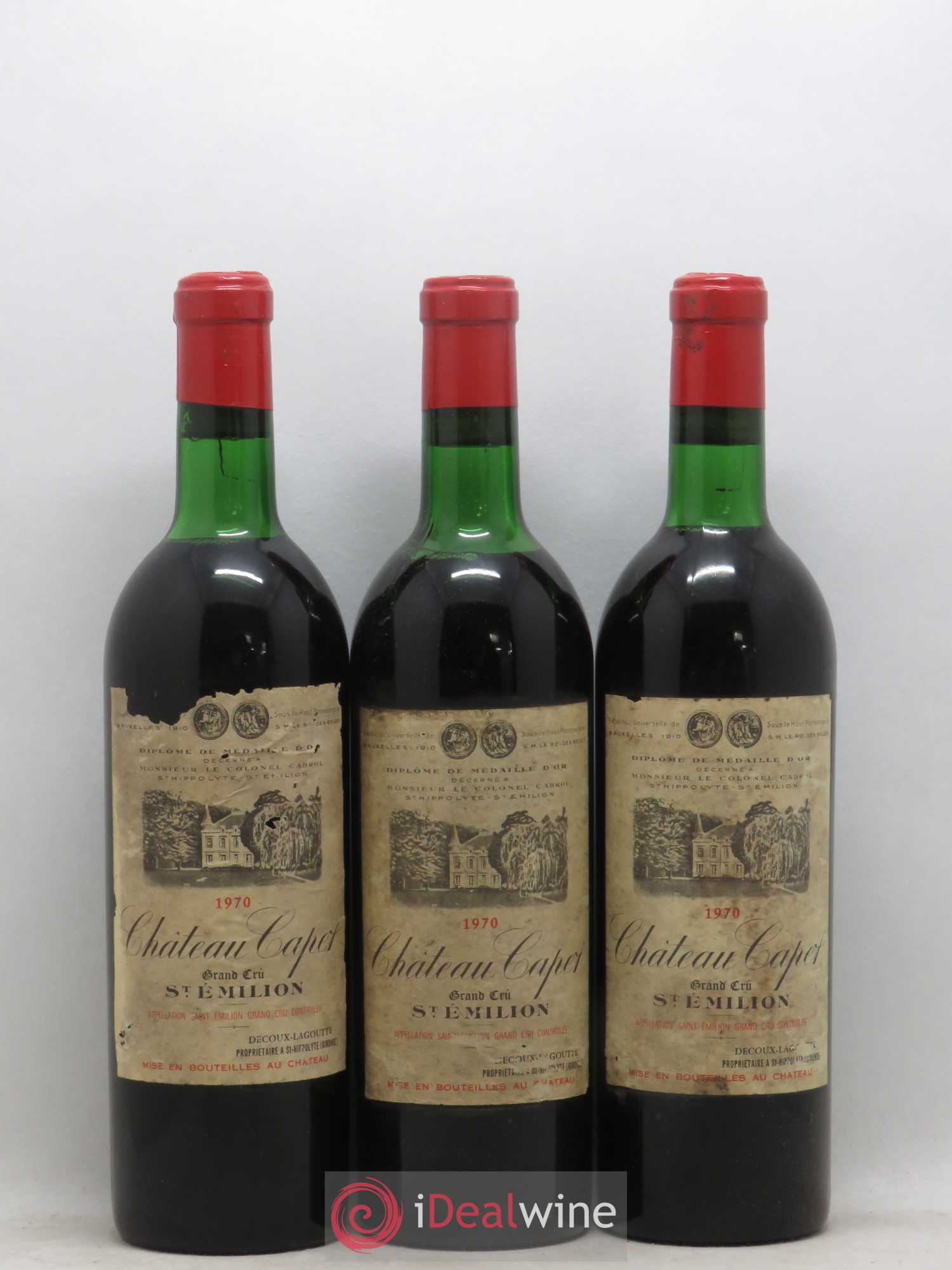 Saint-Émilion Grand Cru Château Capet 1970 - Lot de 6 bouteilles - 1