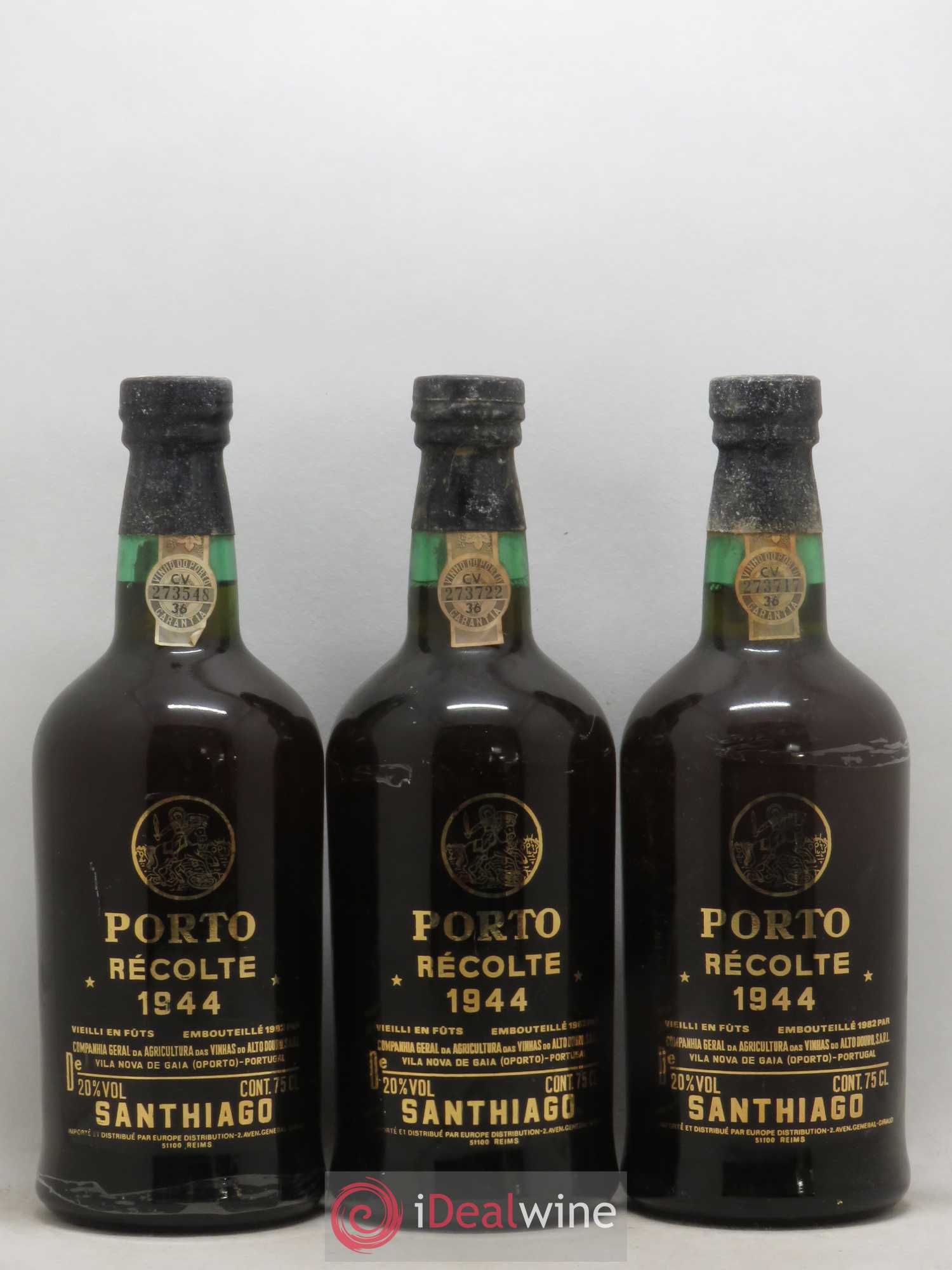 Porto Santhiago 1944 - Lot de 3 bouteilles - 0