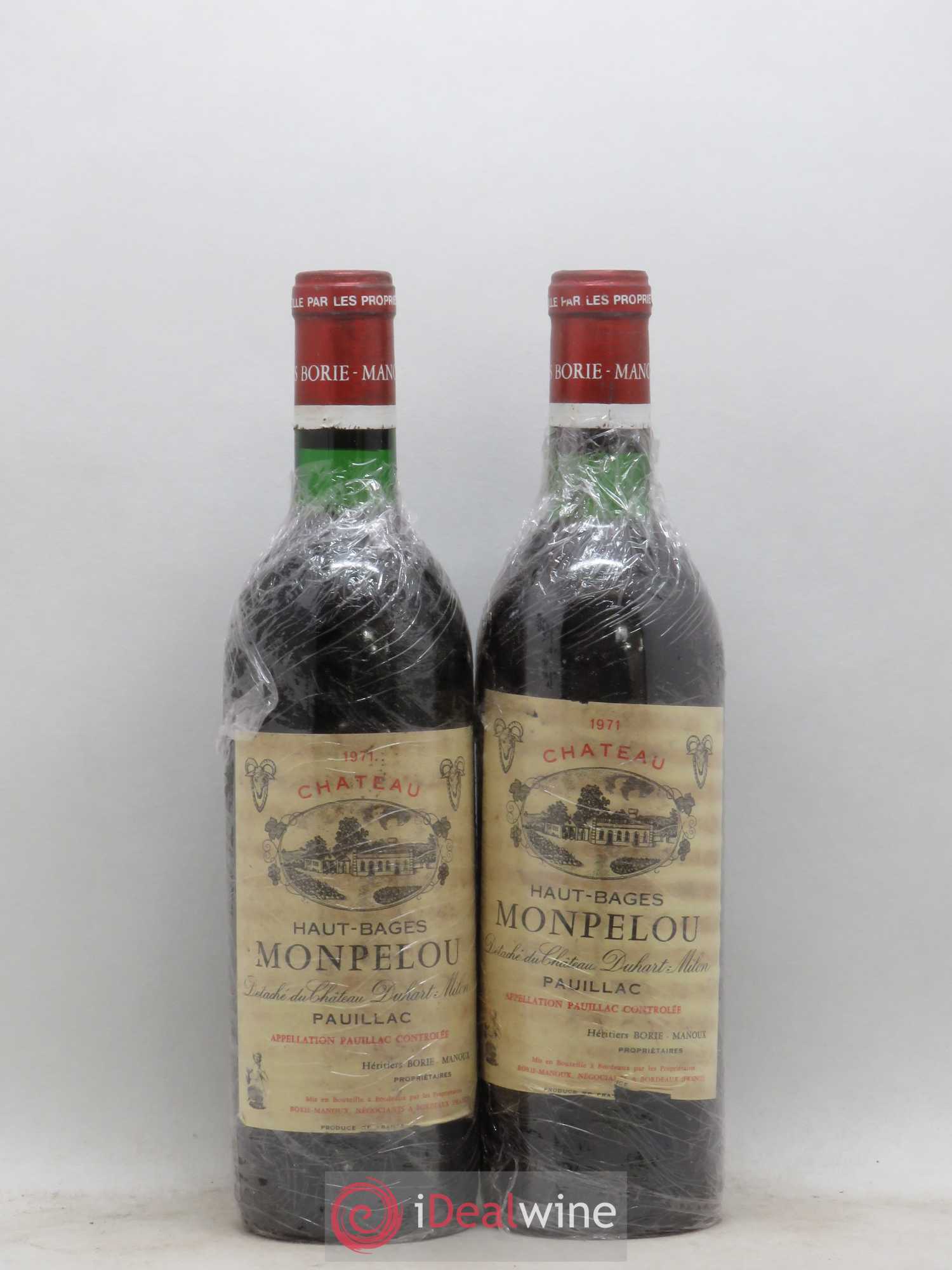 Château Haut Bages Monpelou Cru Bourgeois 1971 - Lot de 2 bouteilles - 0